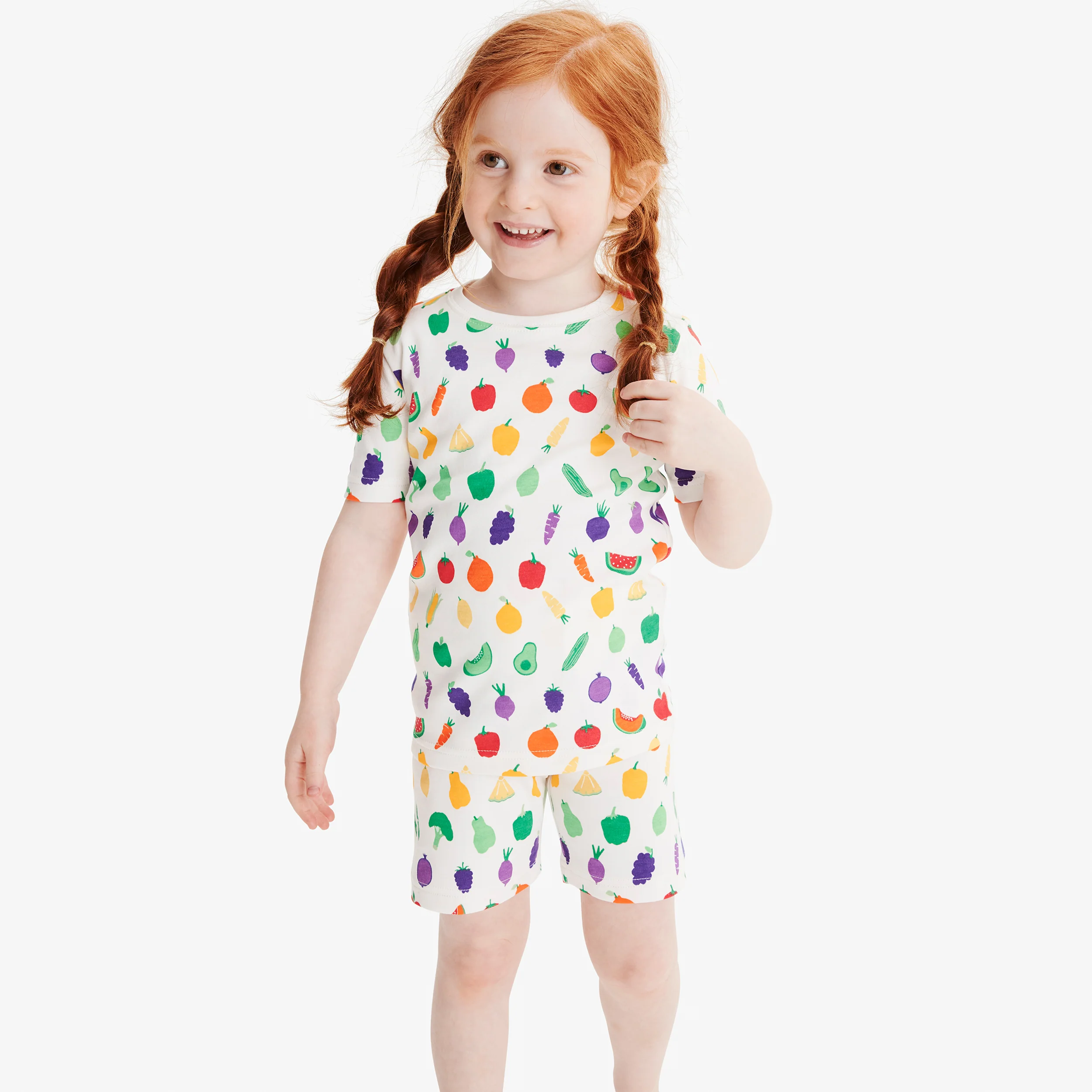 Kids rainbow farm stand organic PJ set