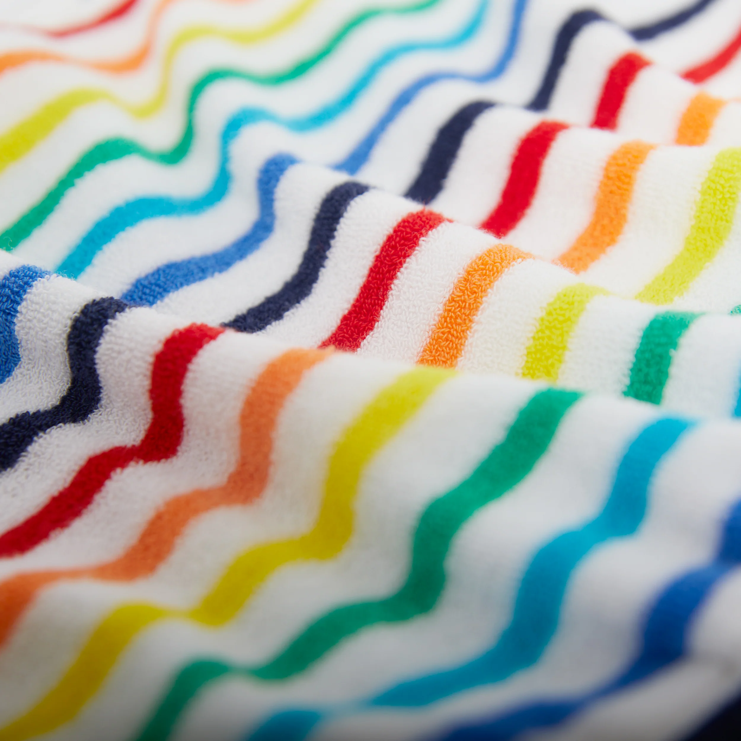 Kids towel terry romper in rainbow stripe