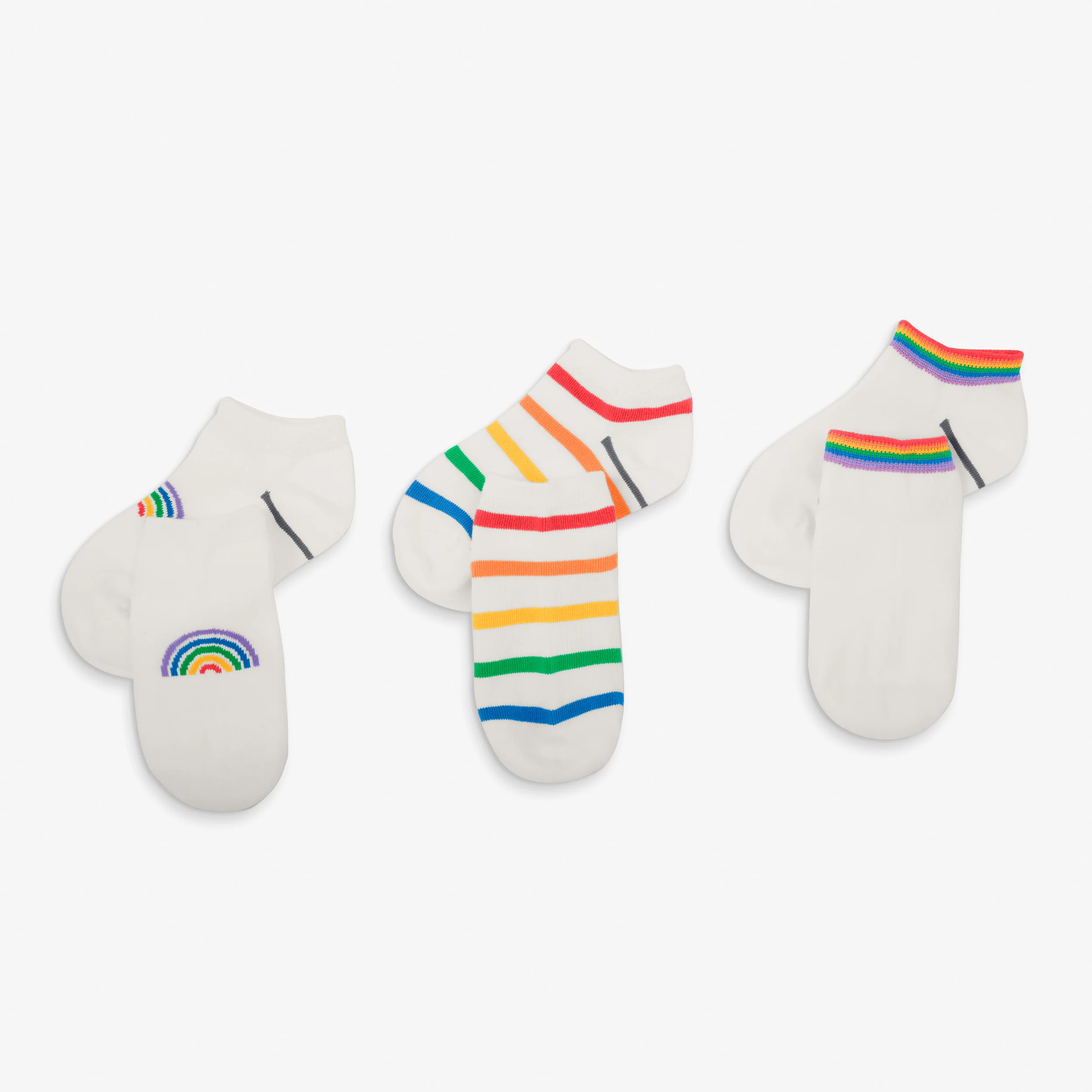 Kids ankle sock 3-pack in rainbow mix