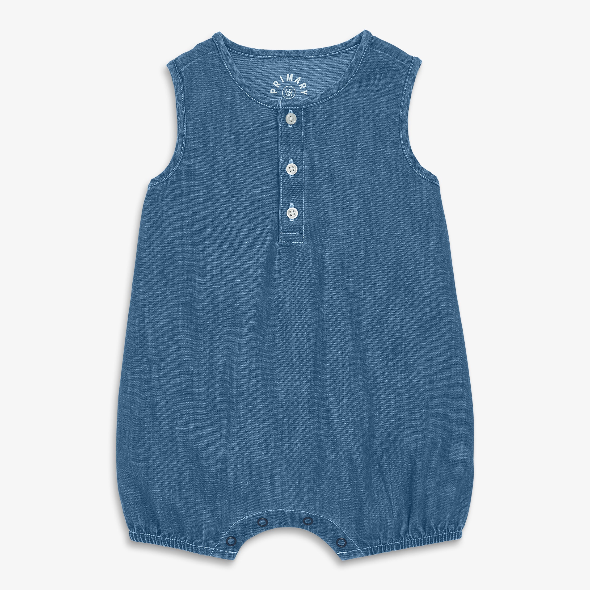 Baby chambray henley tank shortie