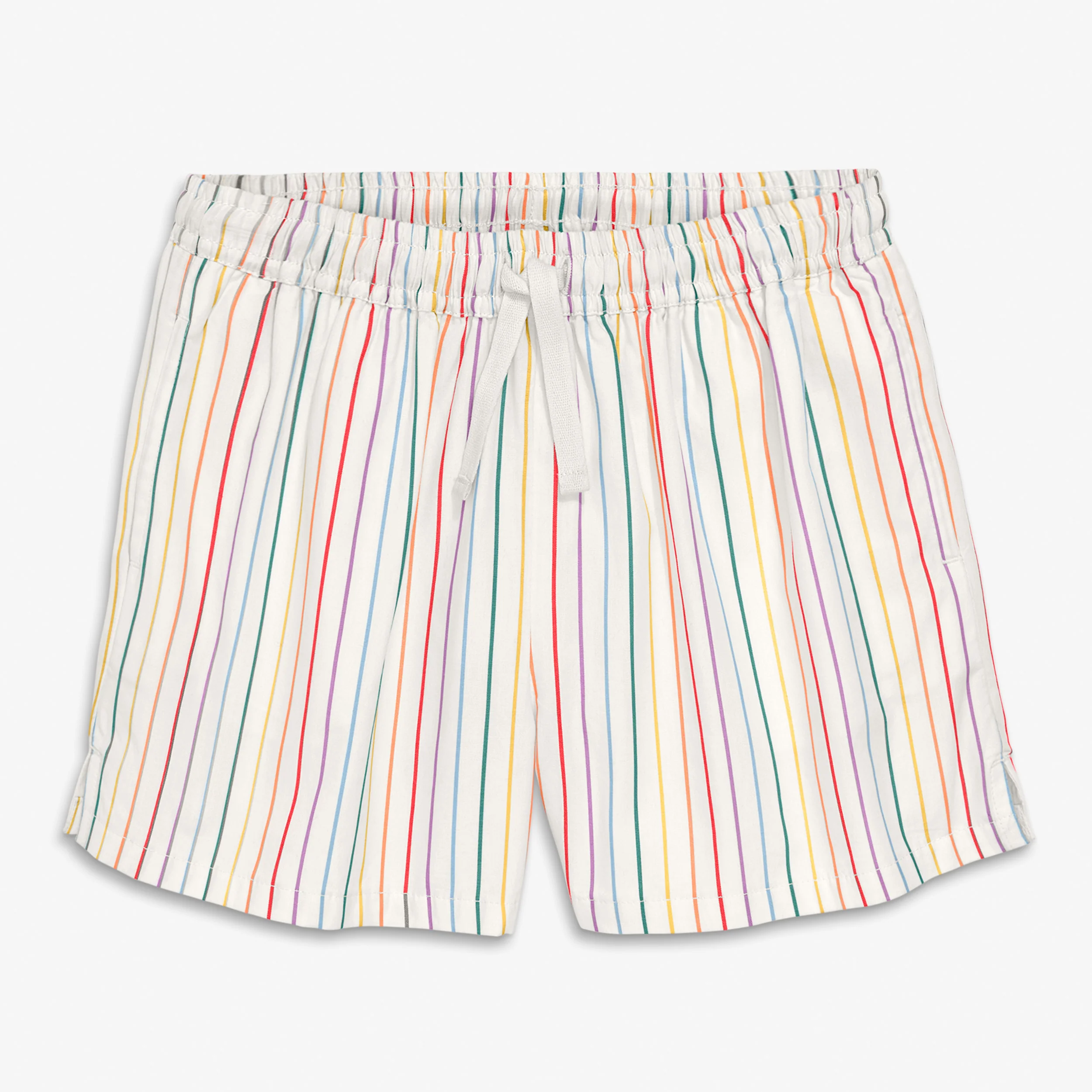 Kids beach short in rainbow pinstripe