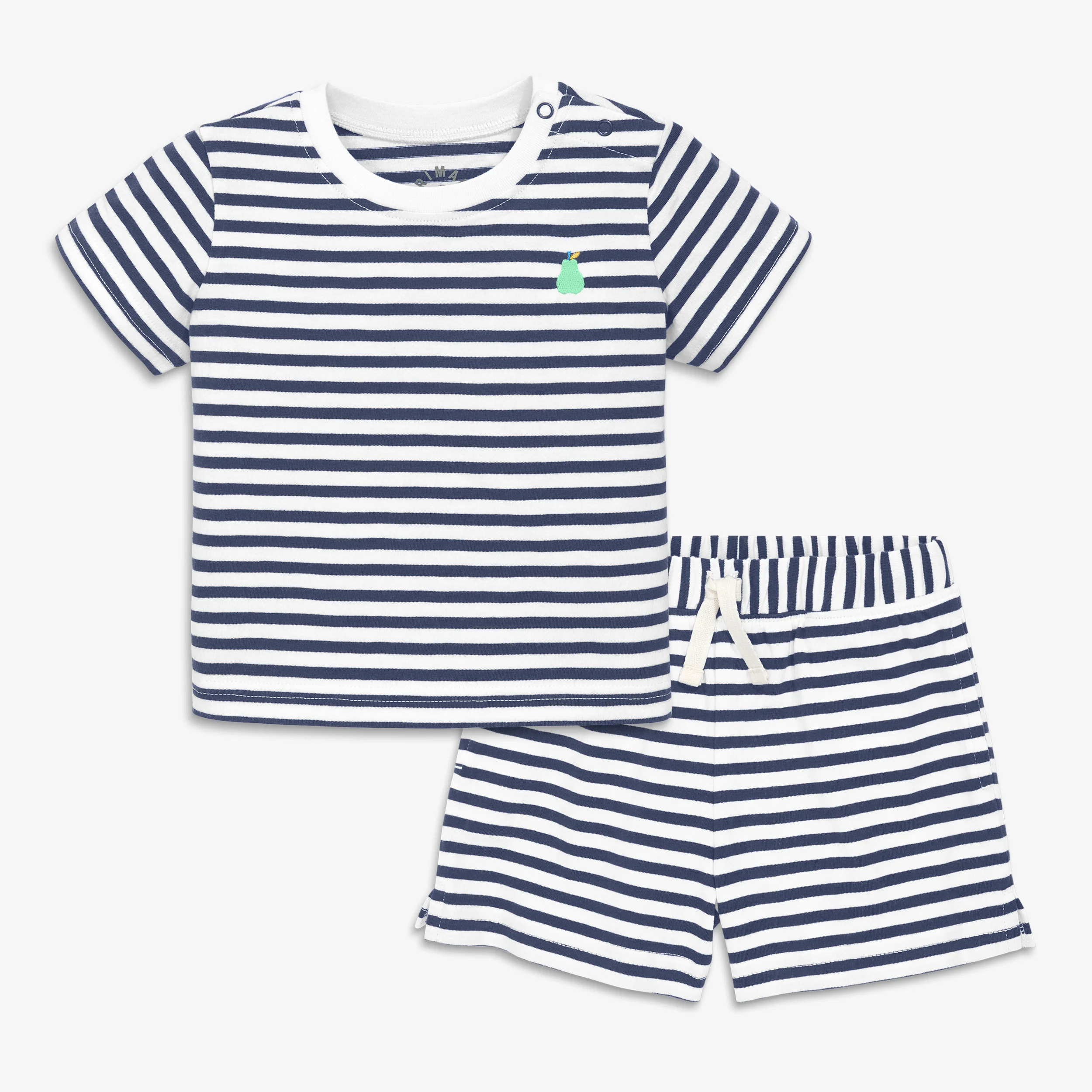 Baby embroidered stripe set