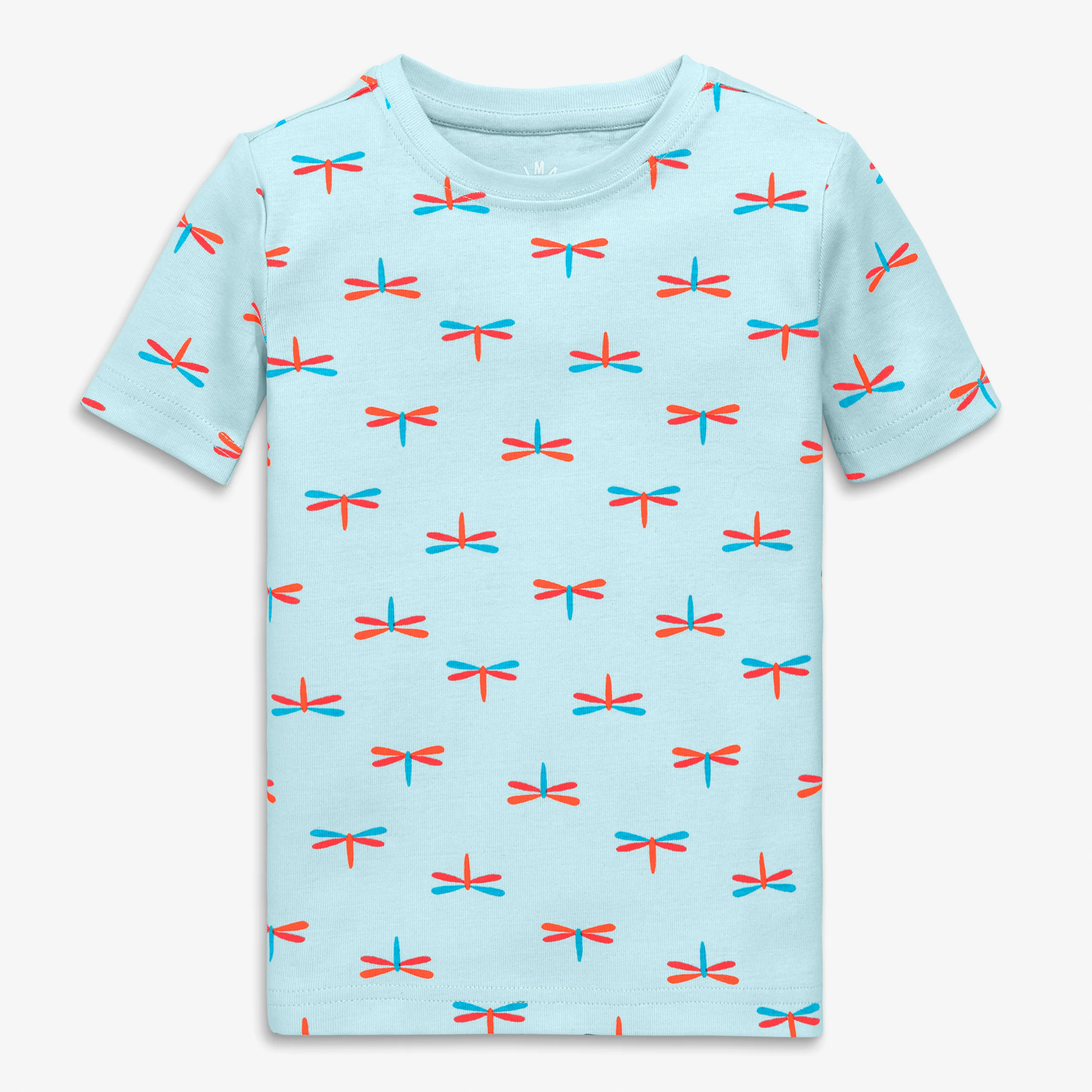 Kids organic short sleeve pj top in dragonflies