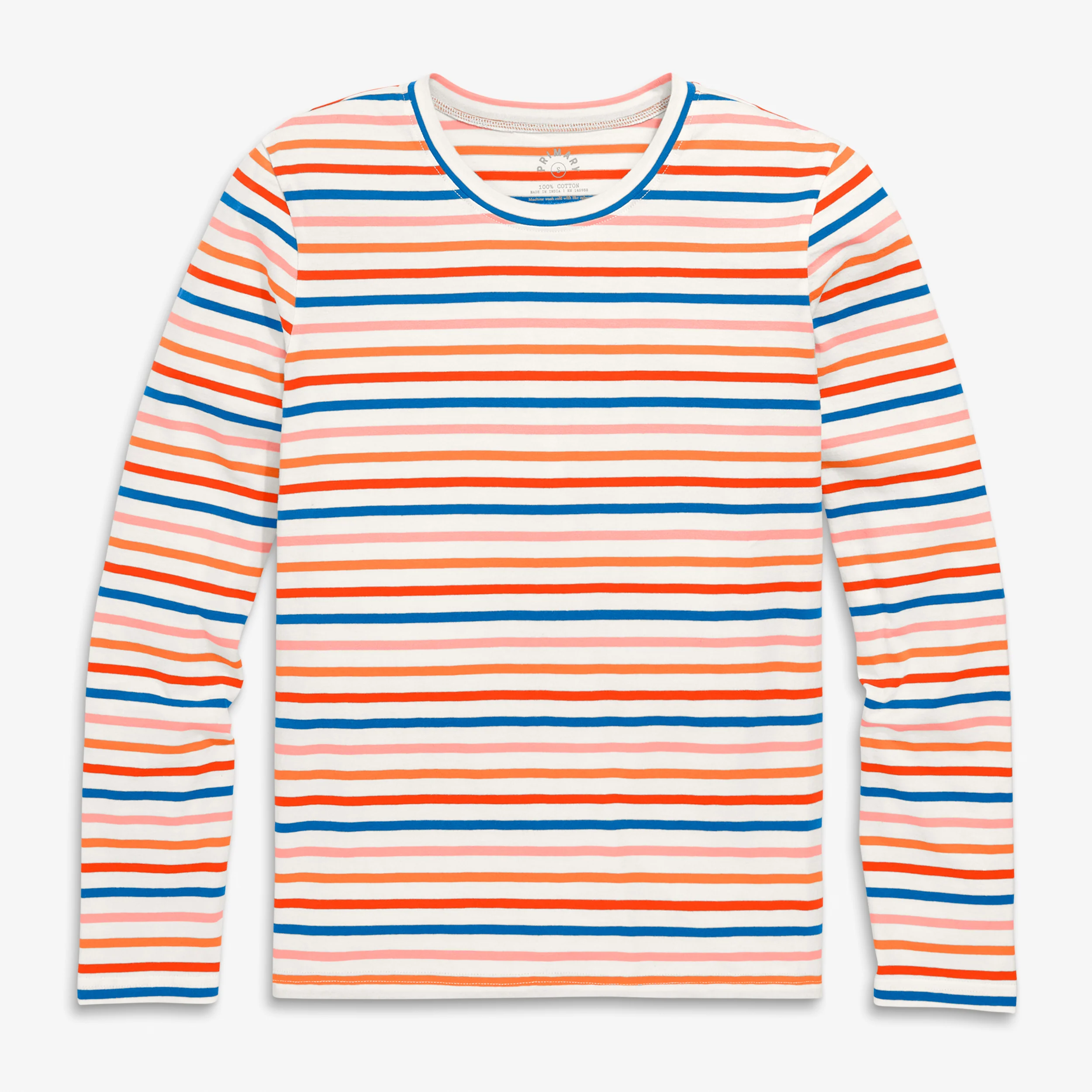 Adult long sleeve multi-stripe tee (women's fit)