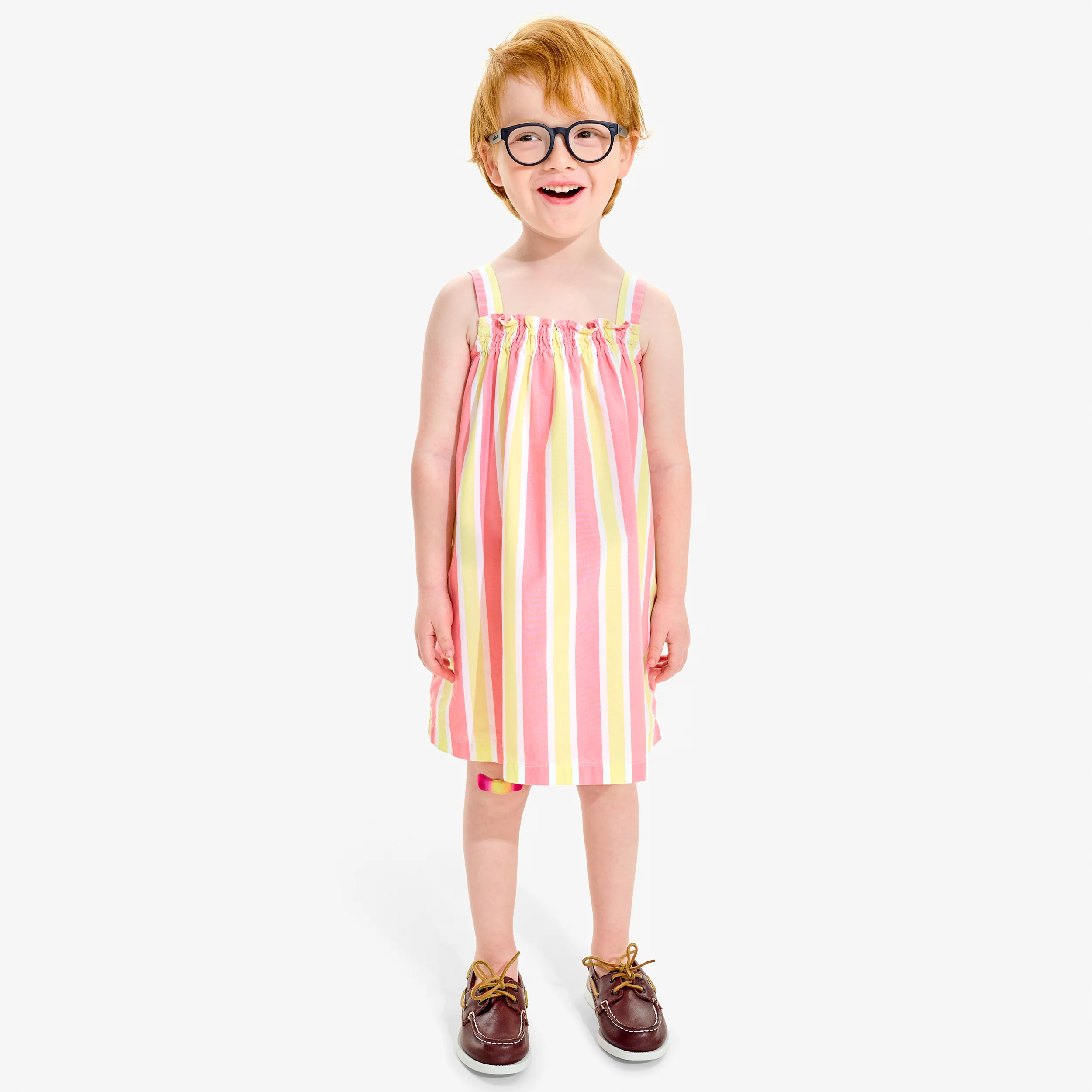 Kids woven smocked sundress in stripe