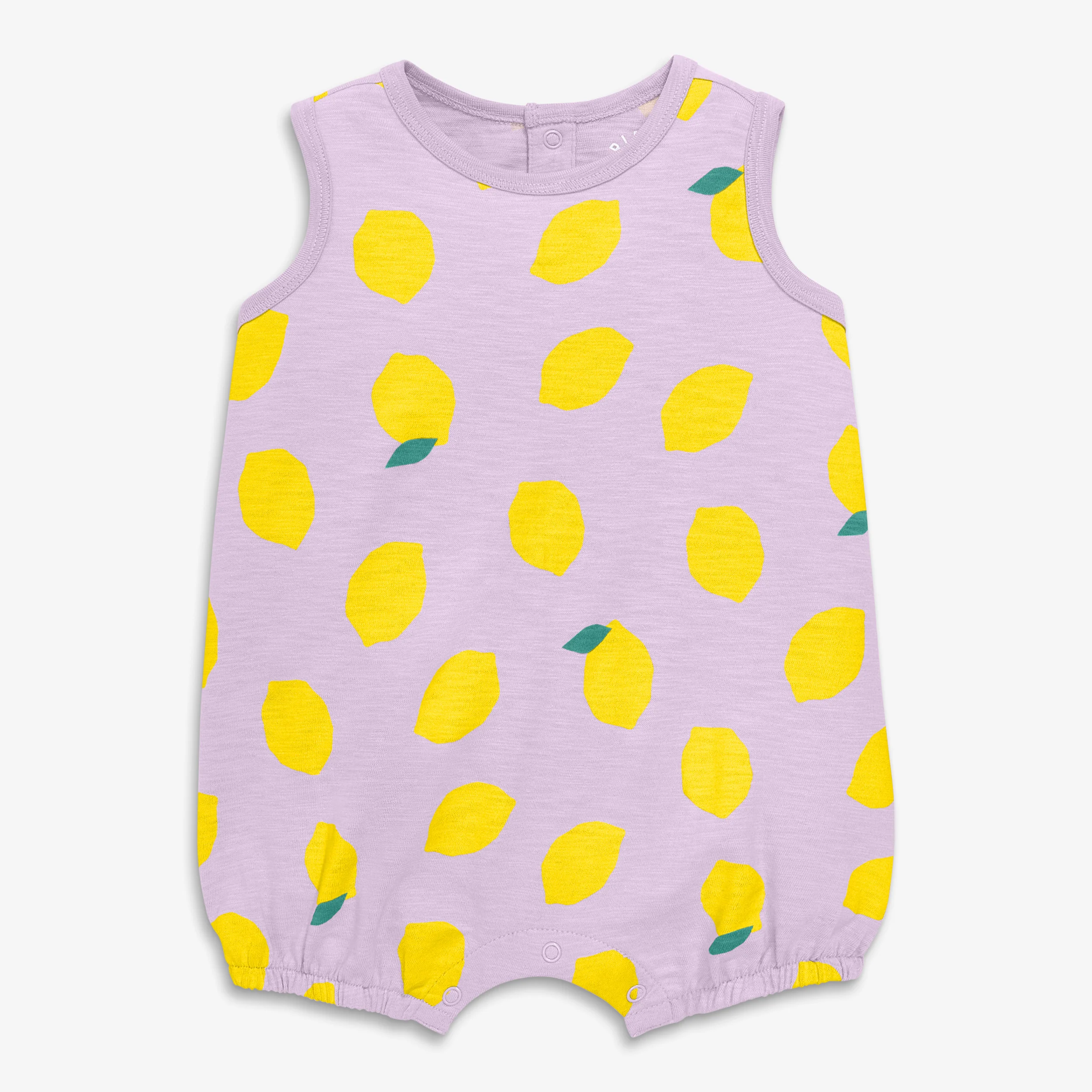 Baby tank bubble shortie in lemon squeeze