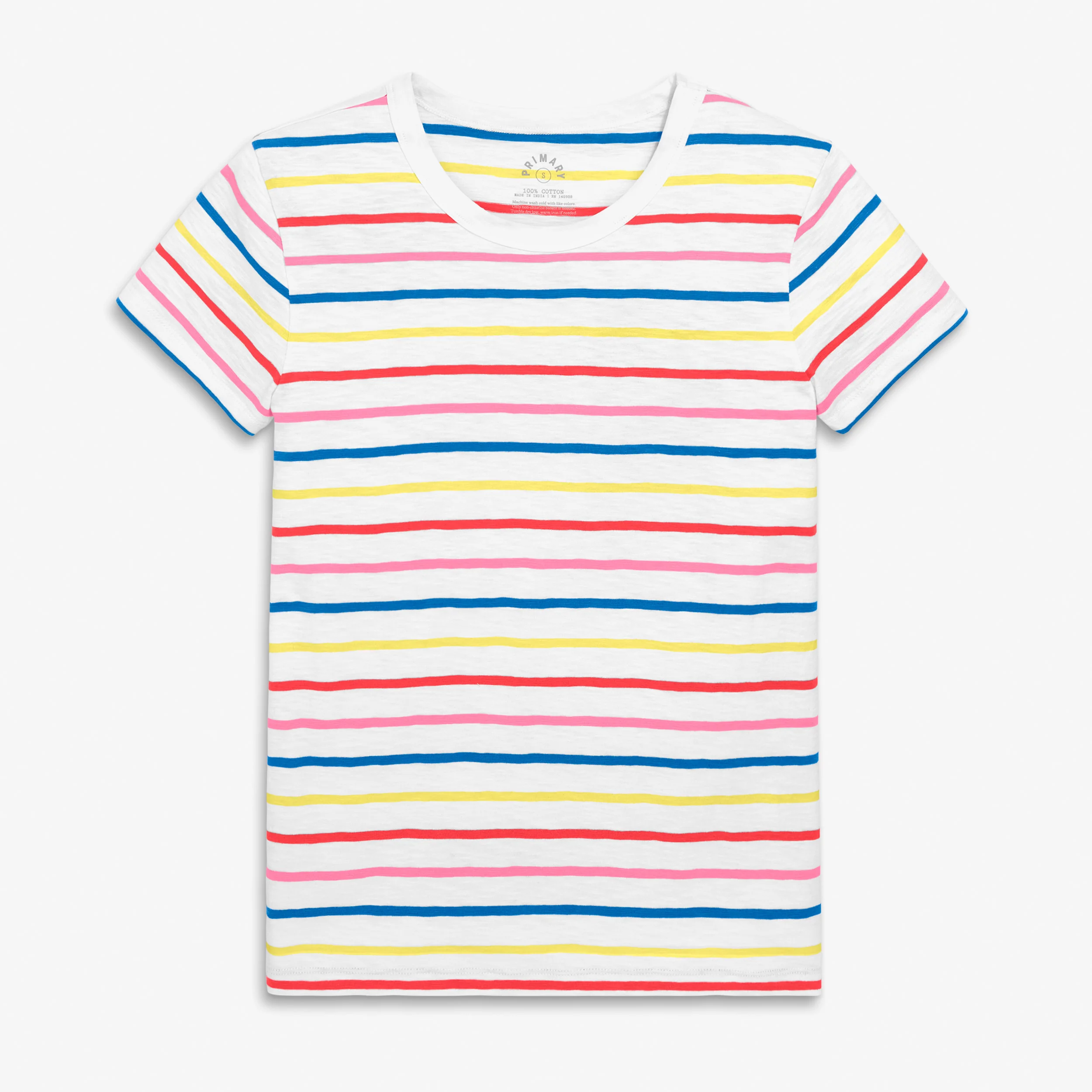 Adult classic slub crewneck multi-stripe tee (womenâs fit)