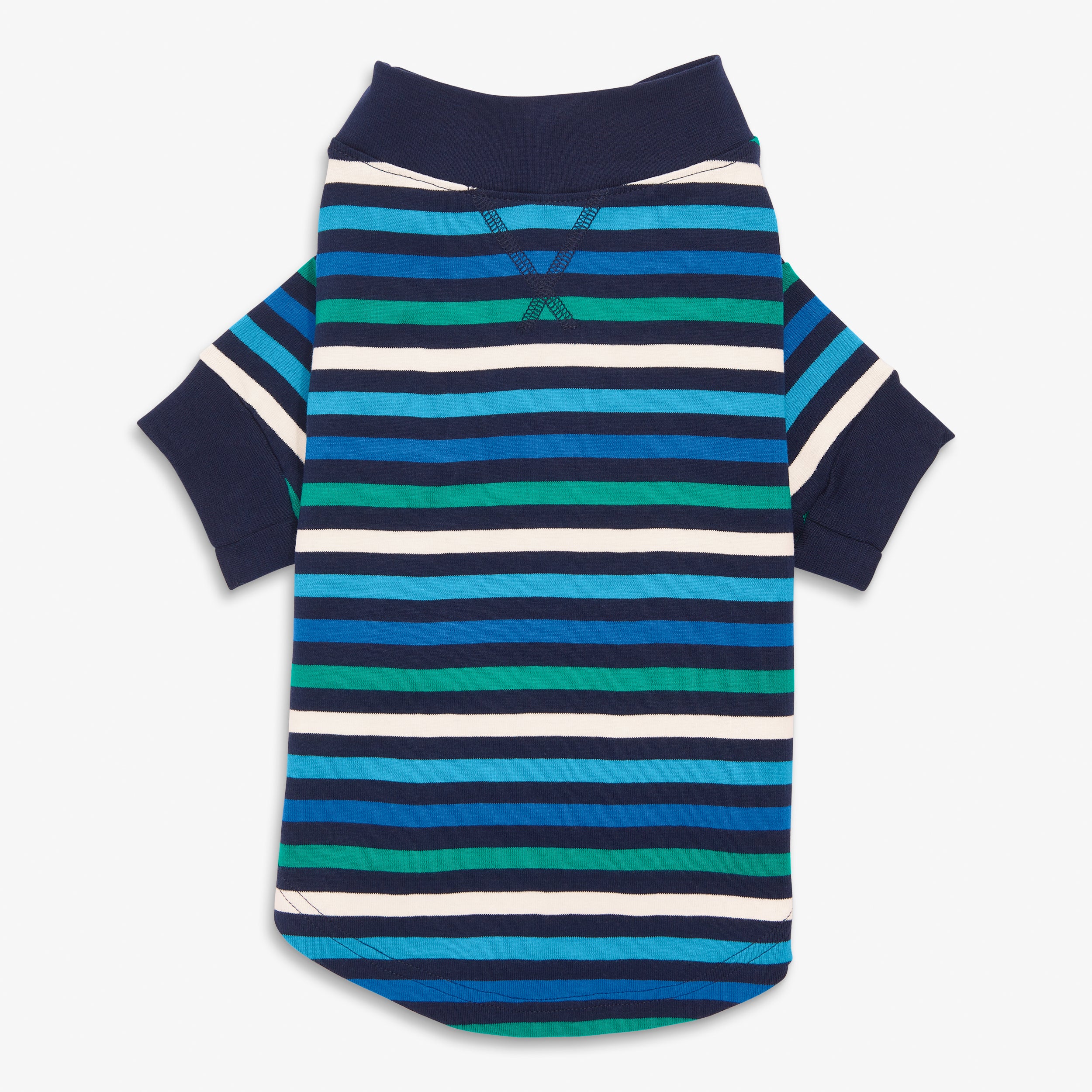 Pet organic pj top in winter stripe