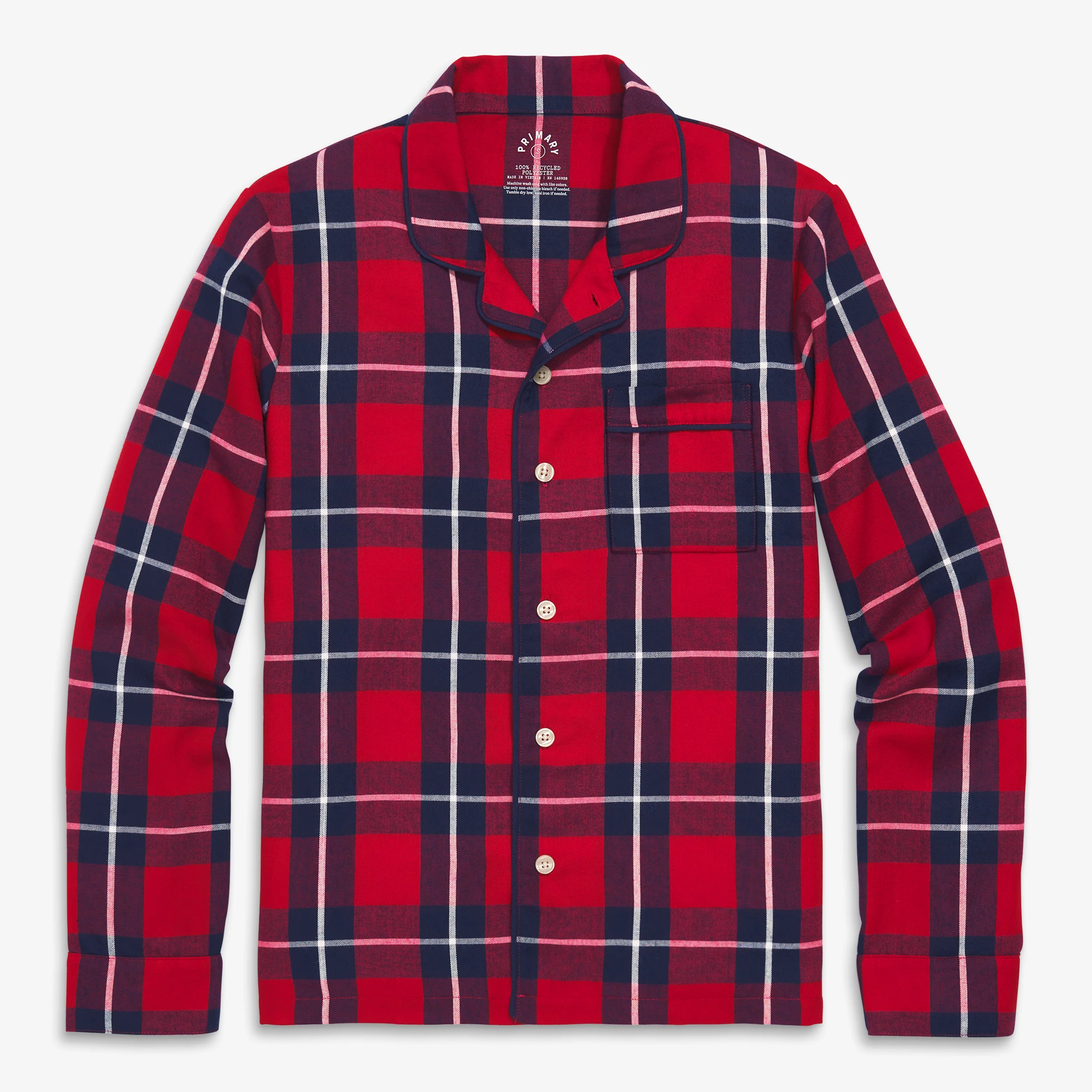 Adult plaid flannel pj top (unisex fit)