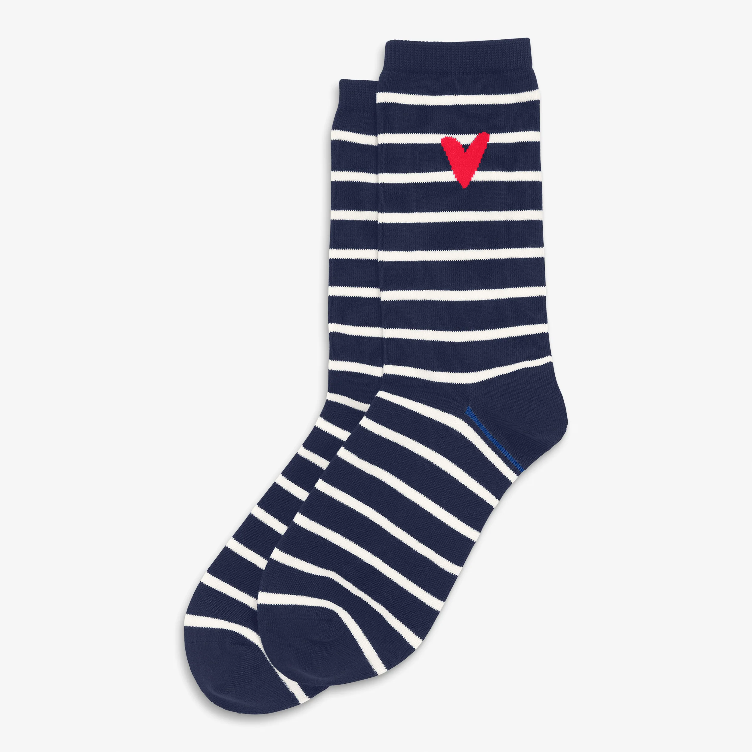 Adult crew socks in stripe heart (unisex fit)