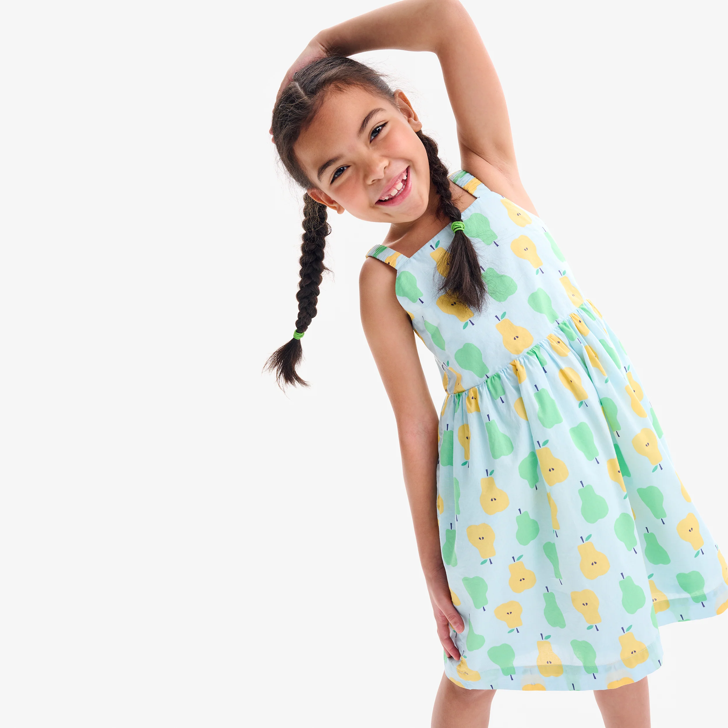 Kids woven tank sundress in cutout pears