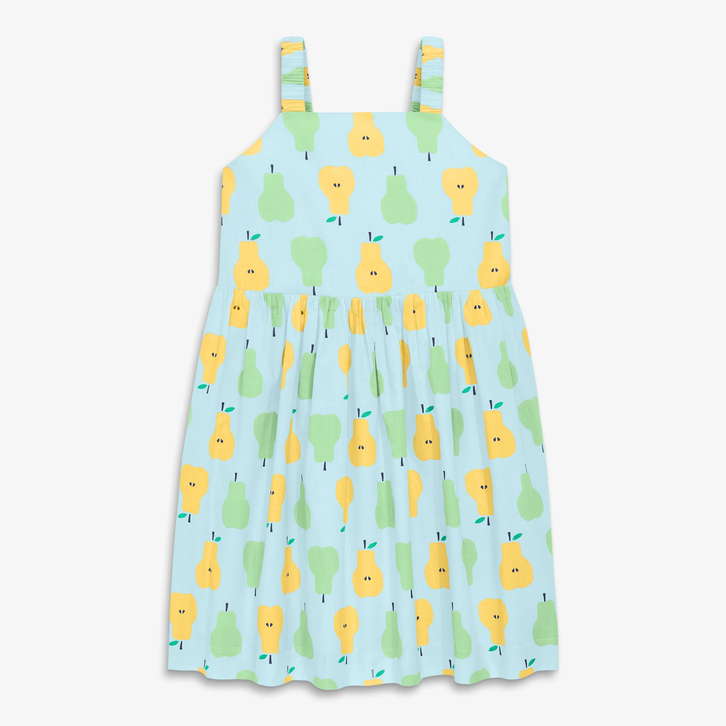 Kids woven tank sundress in cutout pears