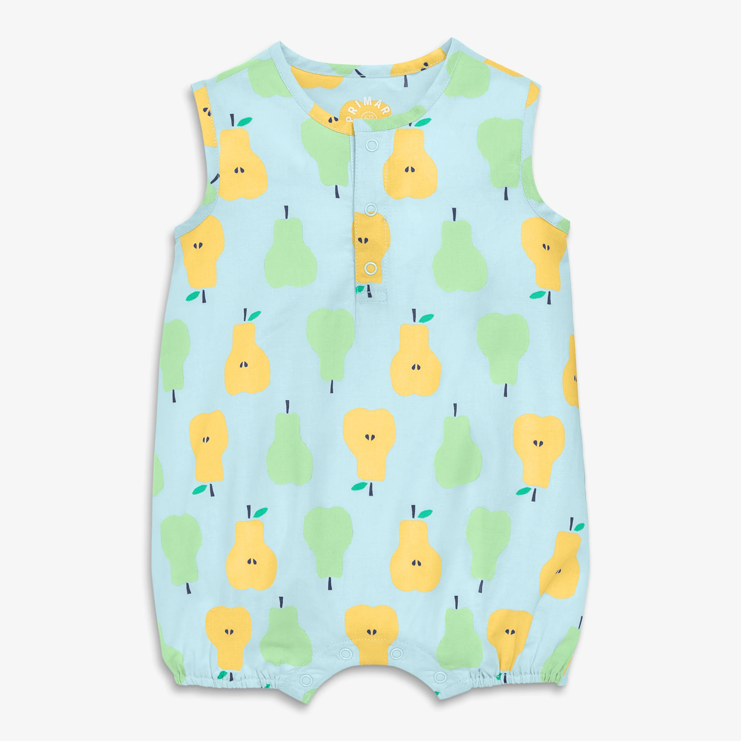 Baby henley tank shortie in cutout pears