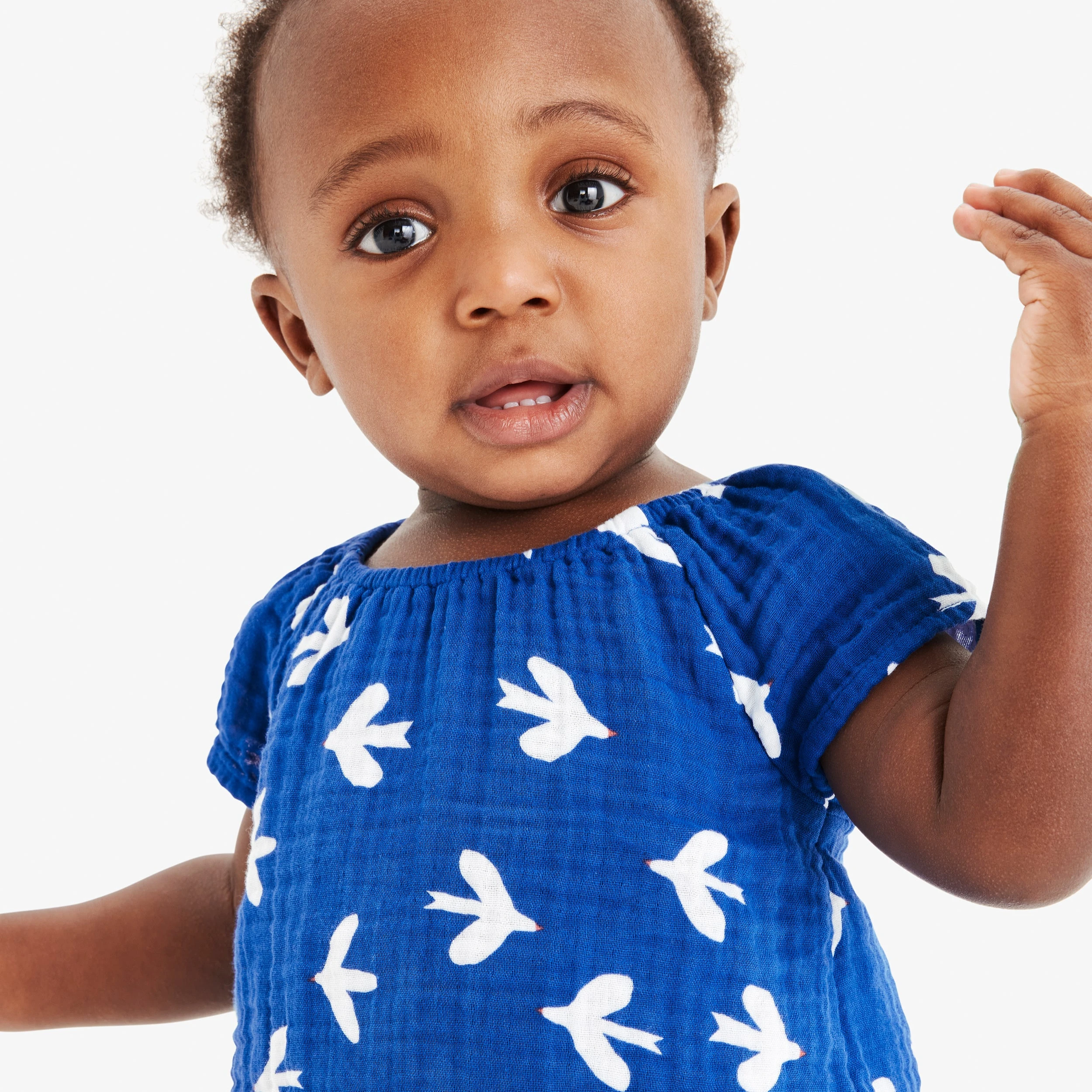 Baby gauze 2-piece set in bluejays