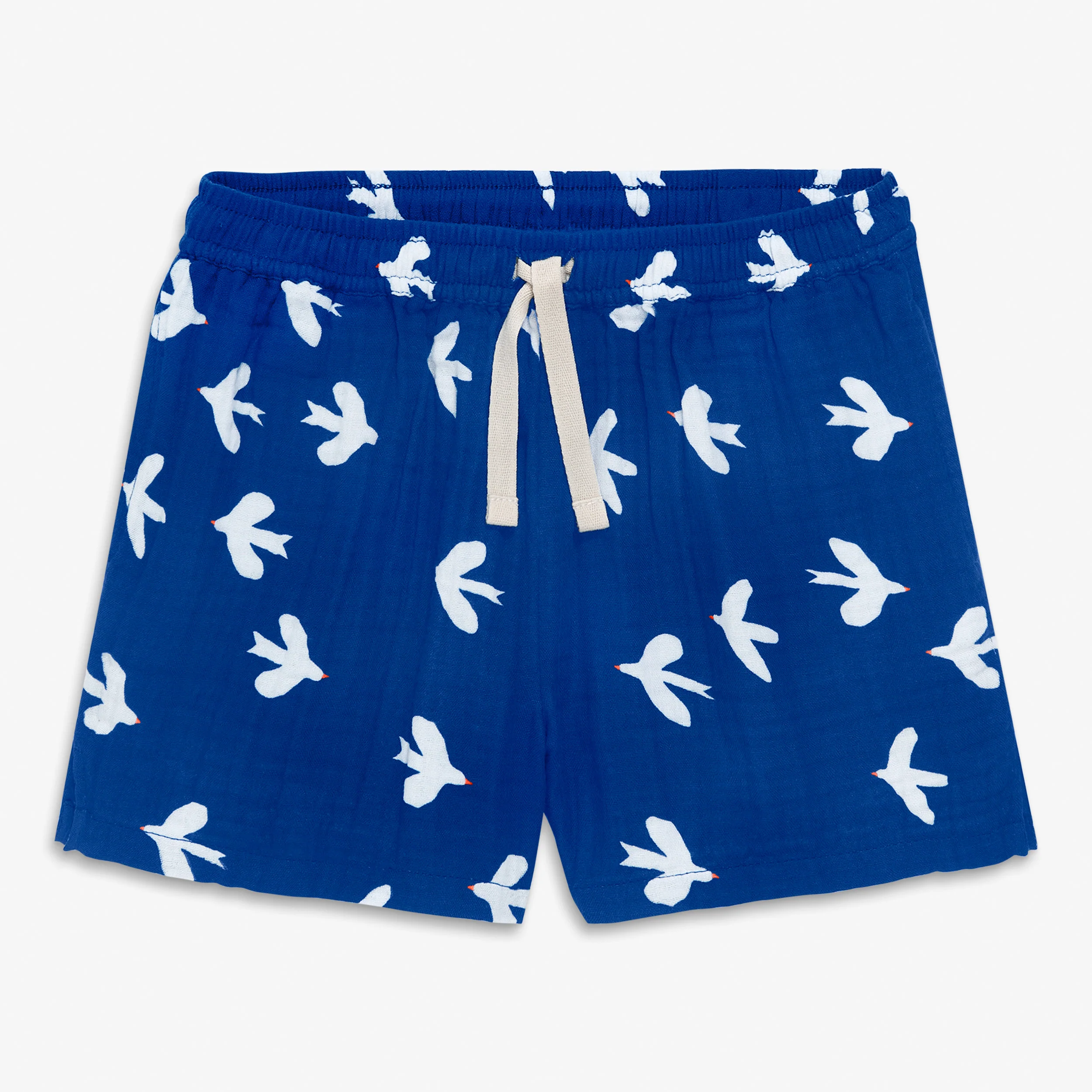 Kids gauze beach short in bluejays