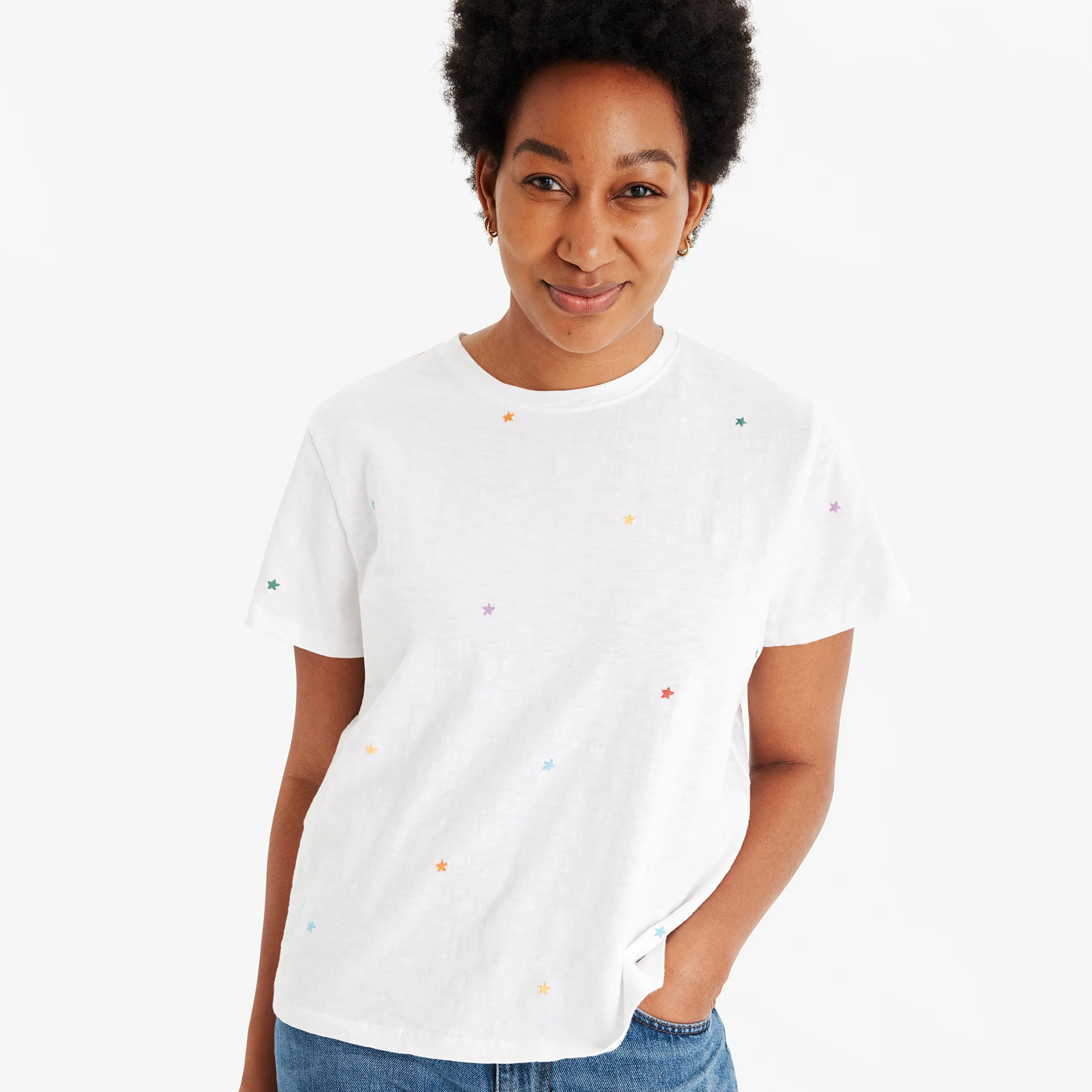 Adult easy crewneck star tee (womenâs fit)