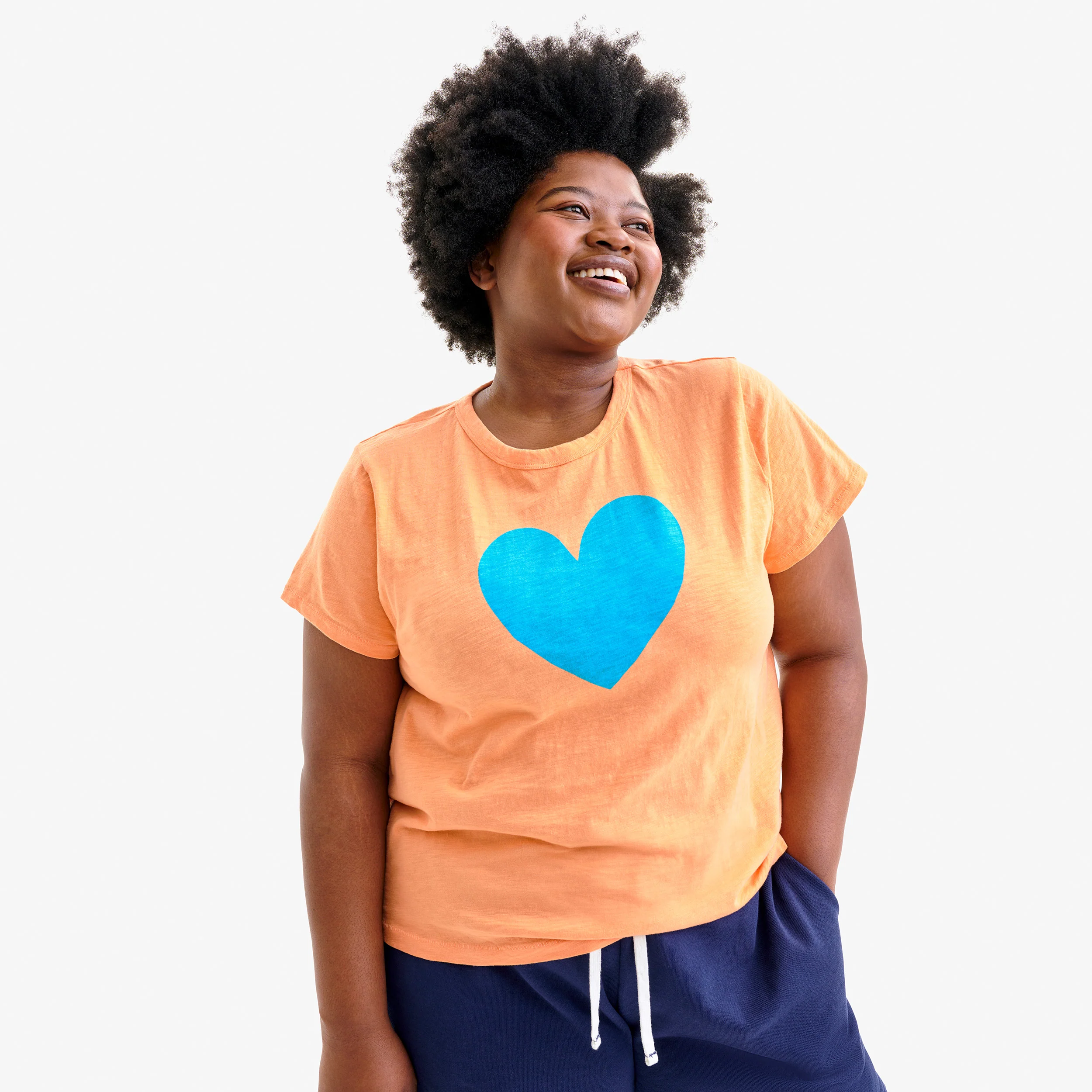 Adult classic slub crewneck heart tee (womenâs fit)