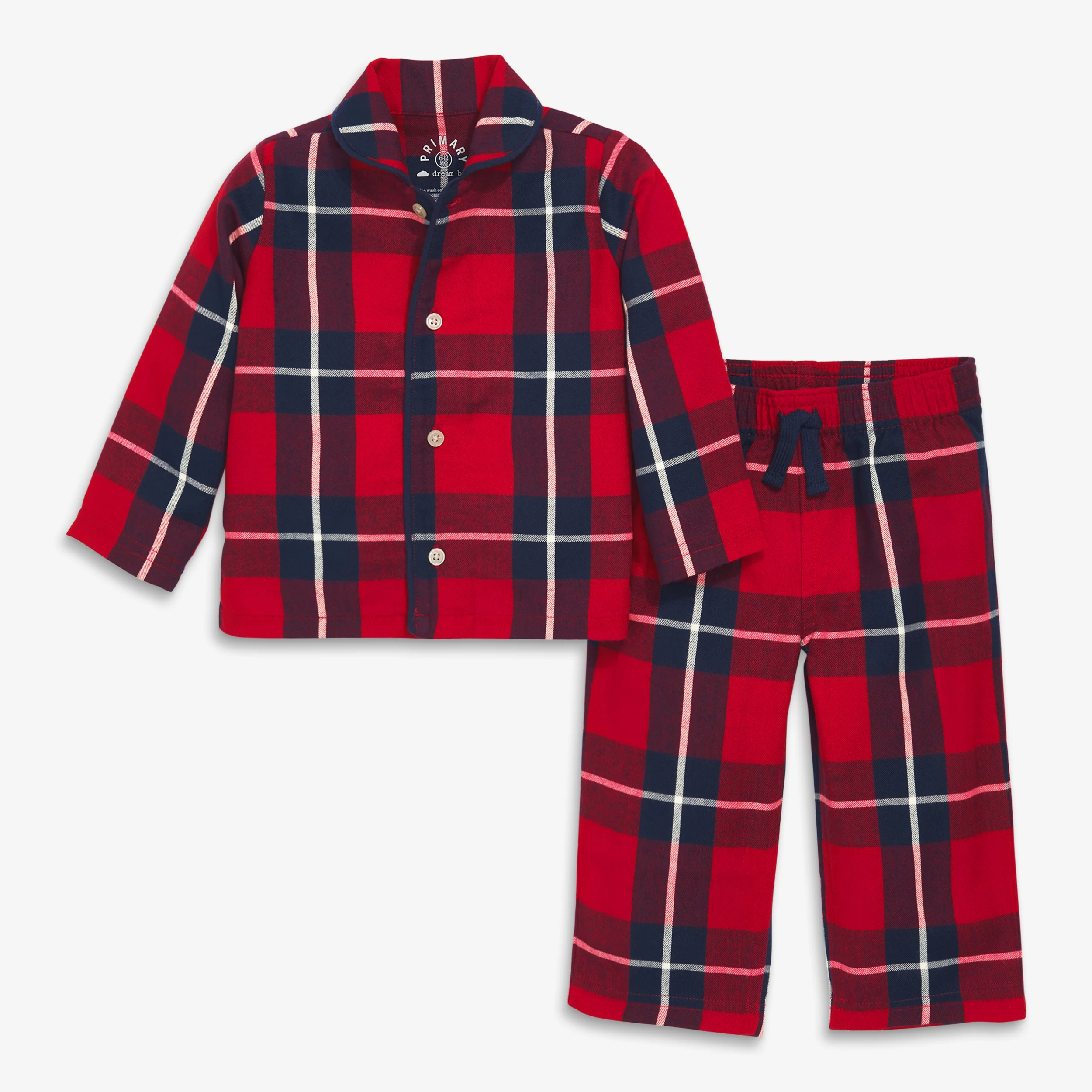 Baby plaid flannel pj set