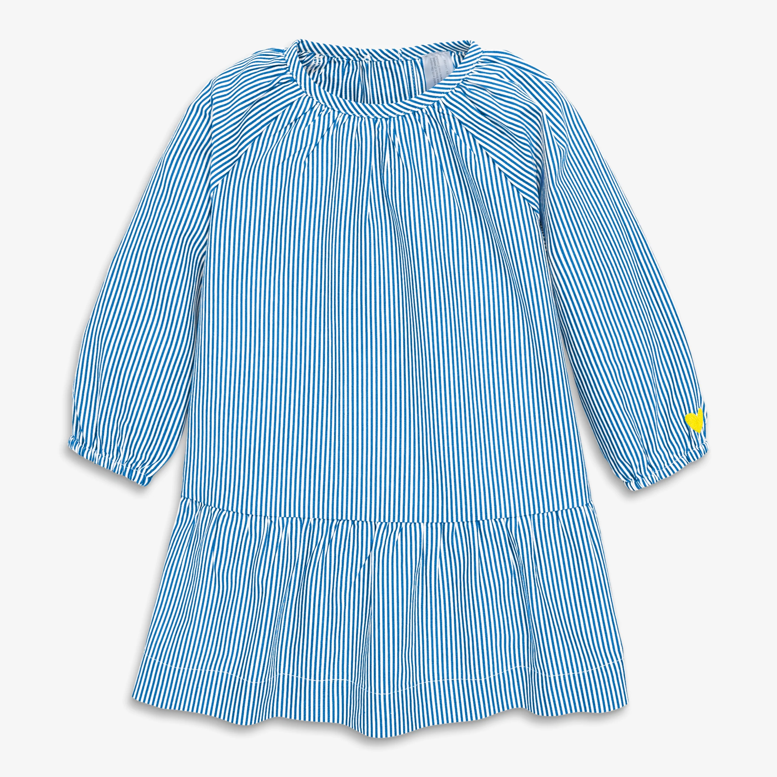 Baby popover dress in stripe