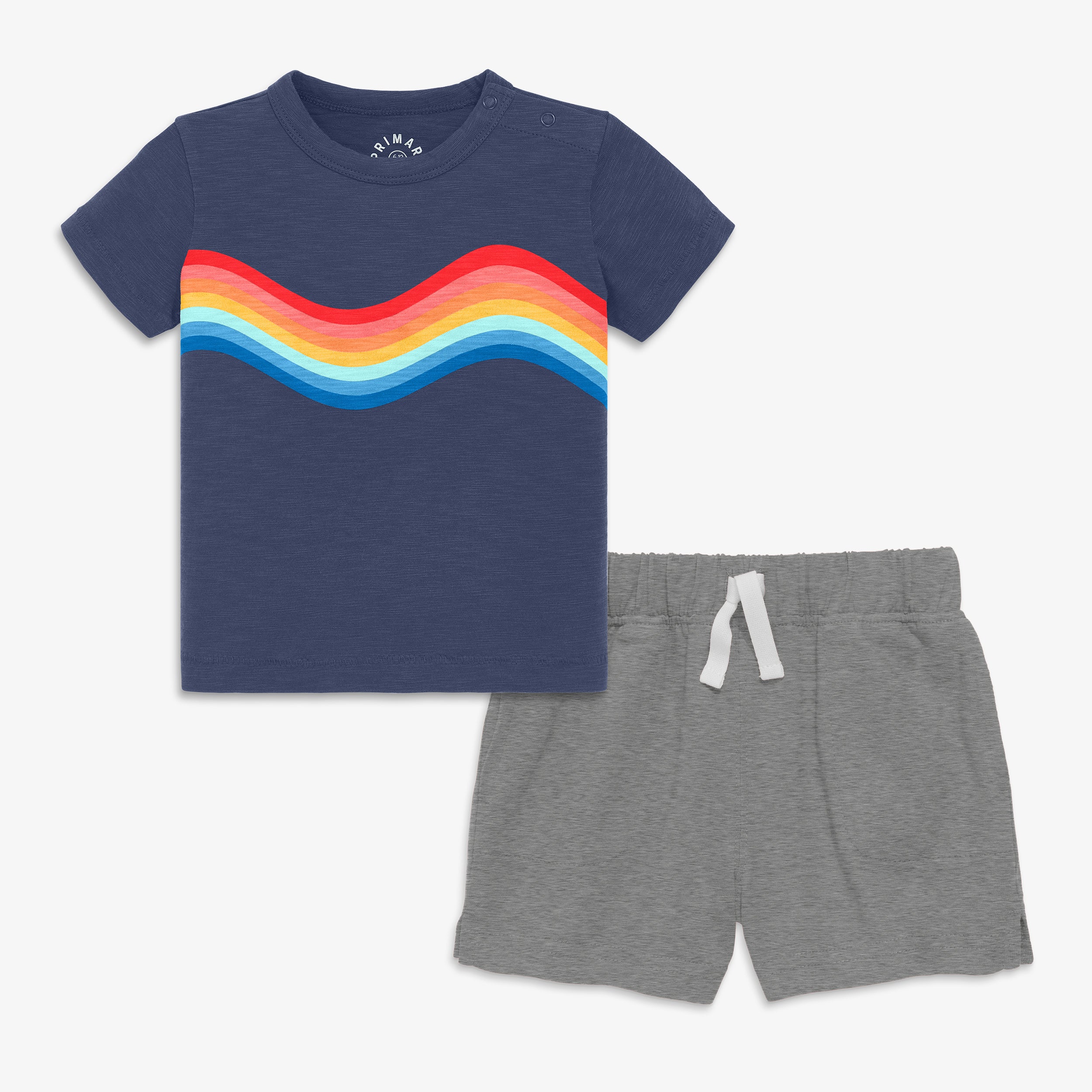 Baby rainbow wave tee set