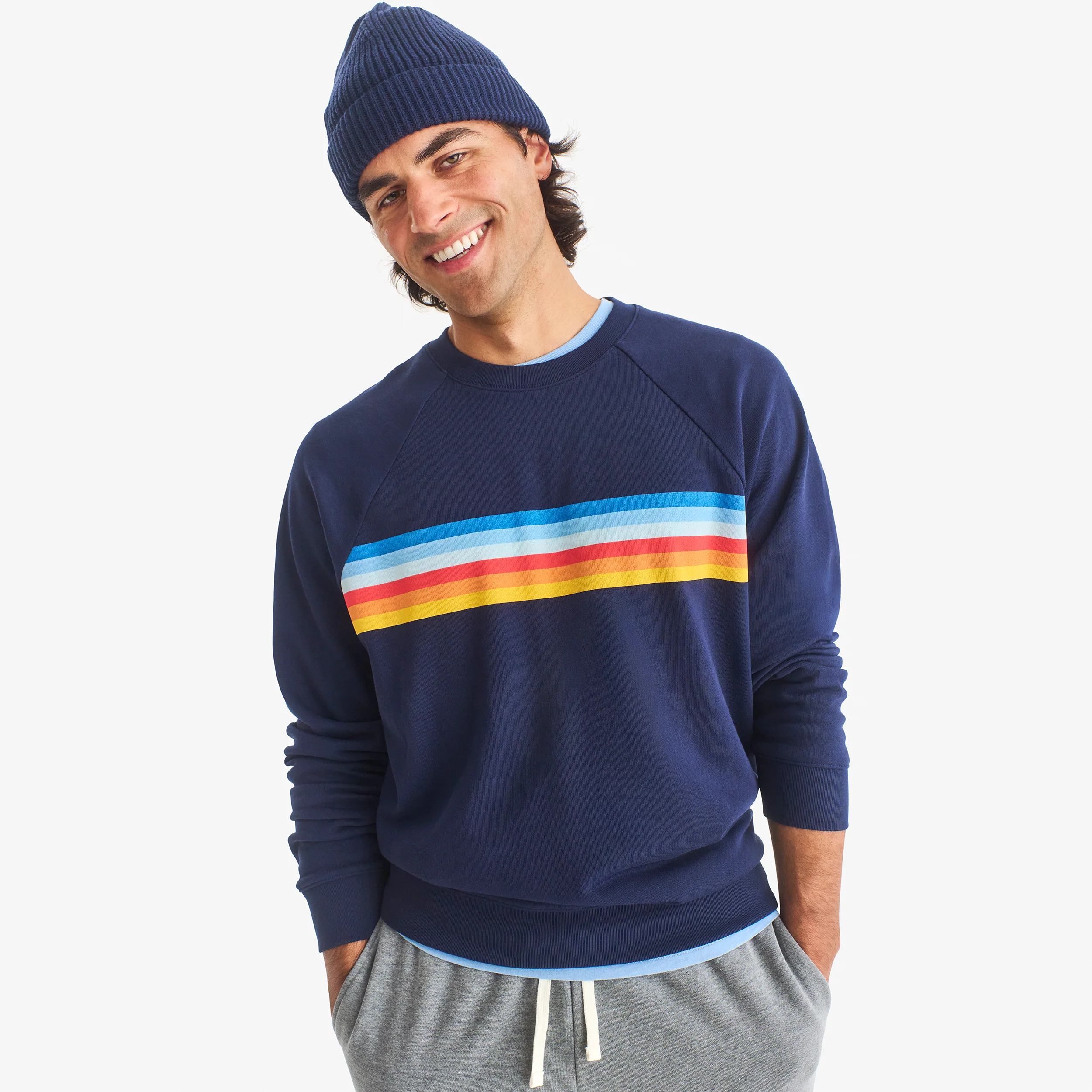 Adult 24/7 banner stripe sweatshirt (unisex fit)