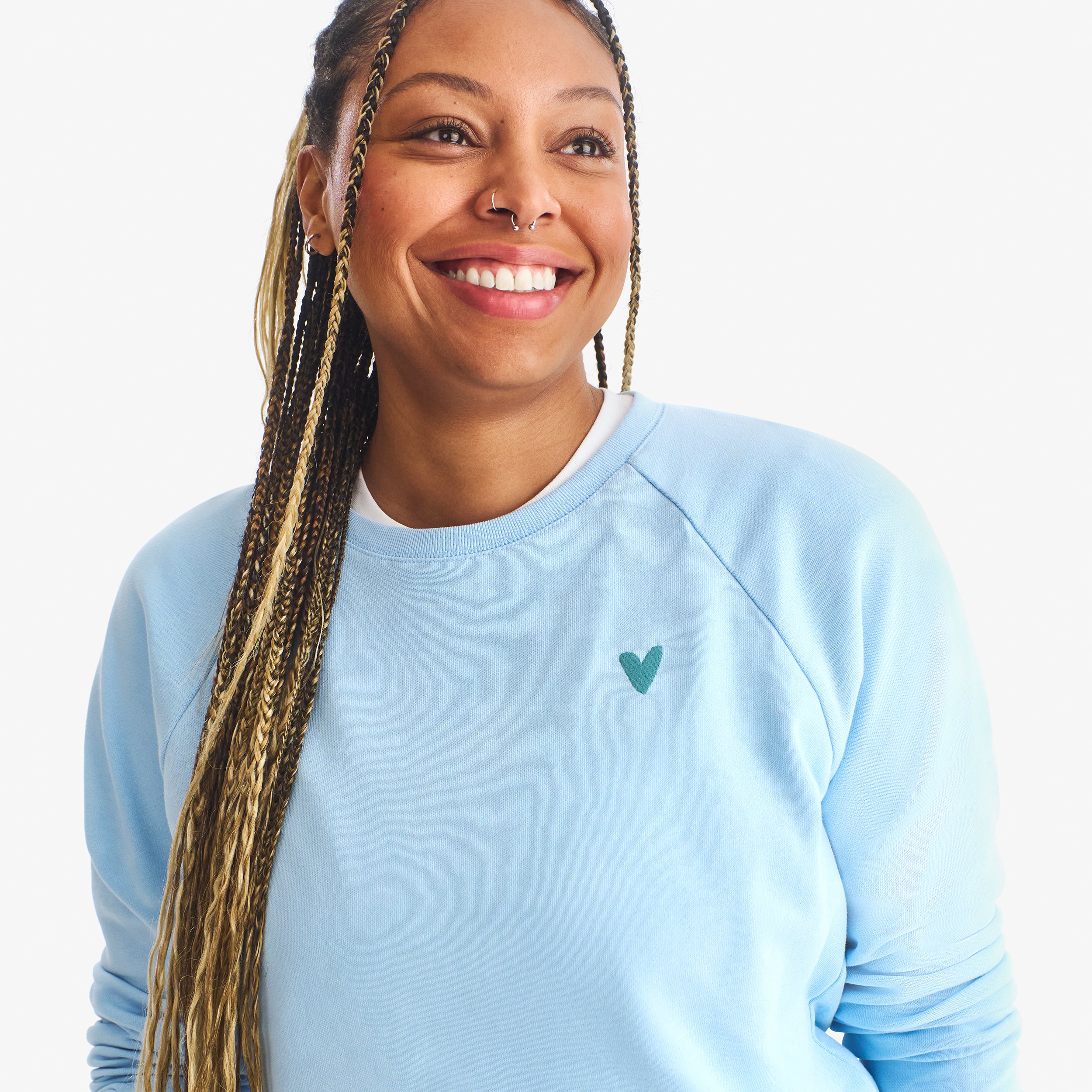 Adult 24/7 embroidered heart sweatshirt (women's fit)