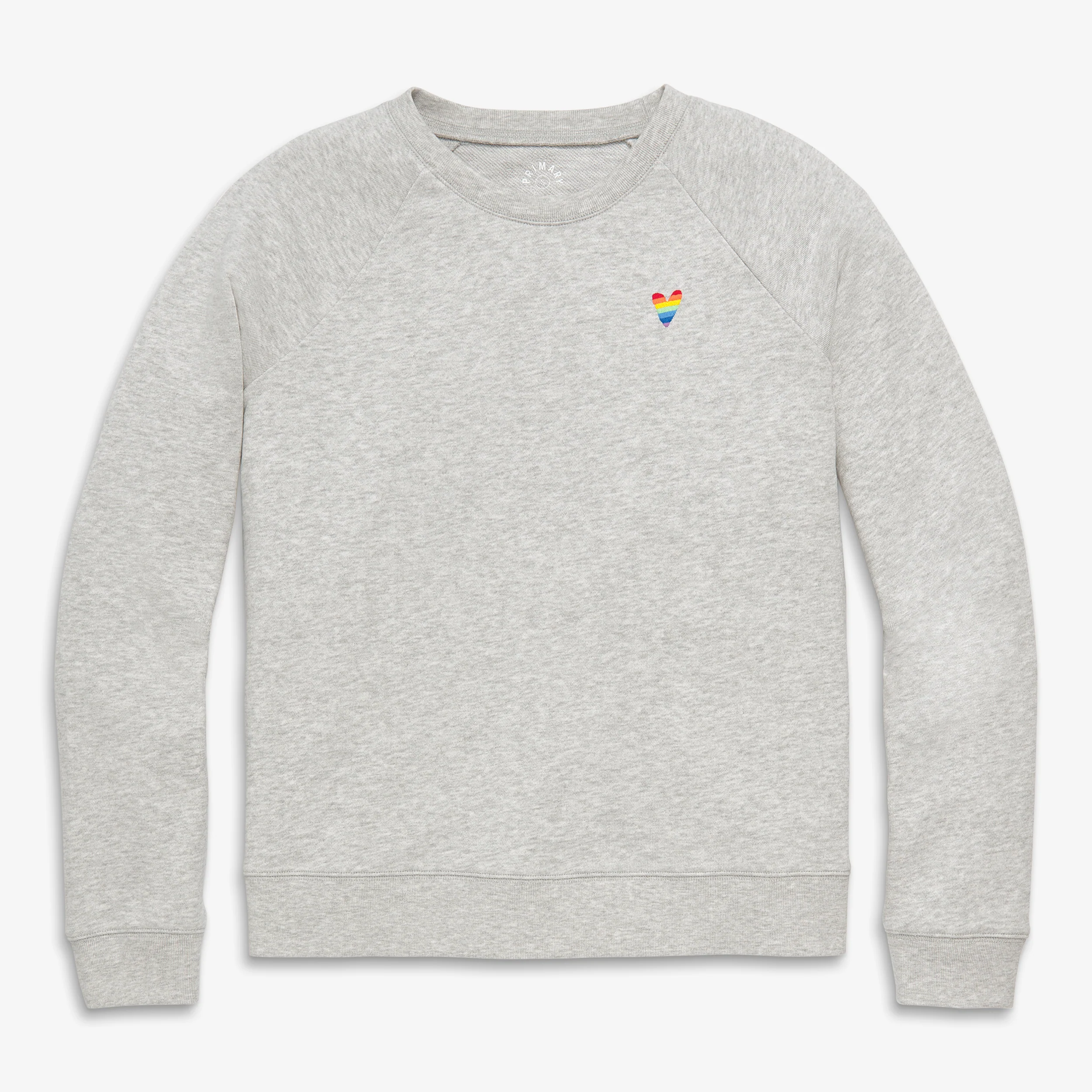 Adult 24/7 embroidered rainbow heart sweatshirt (women's fit)