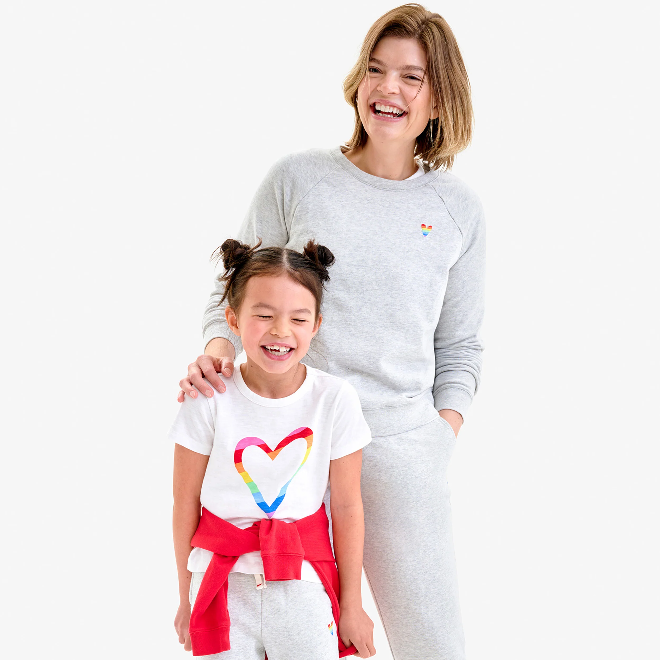 Adult 24/7 embroidered rainbow heart sweatshirt (women's fit)