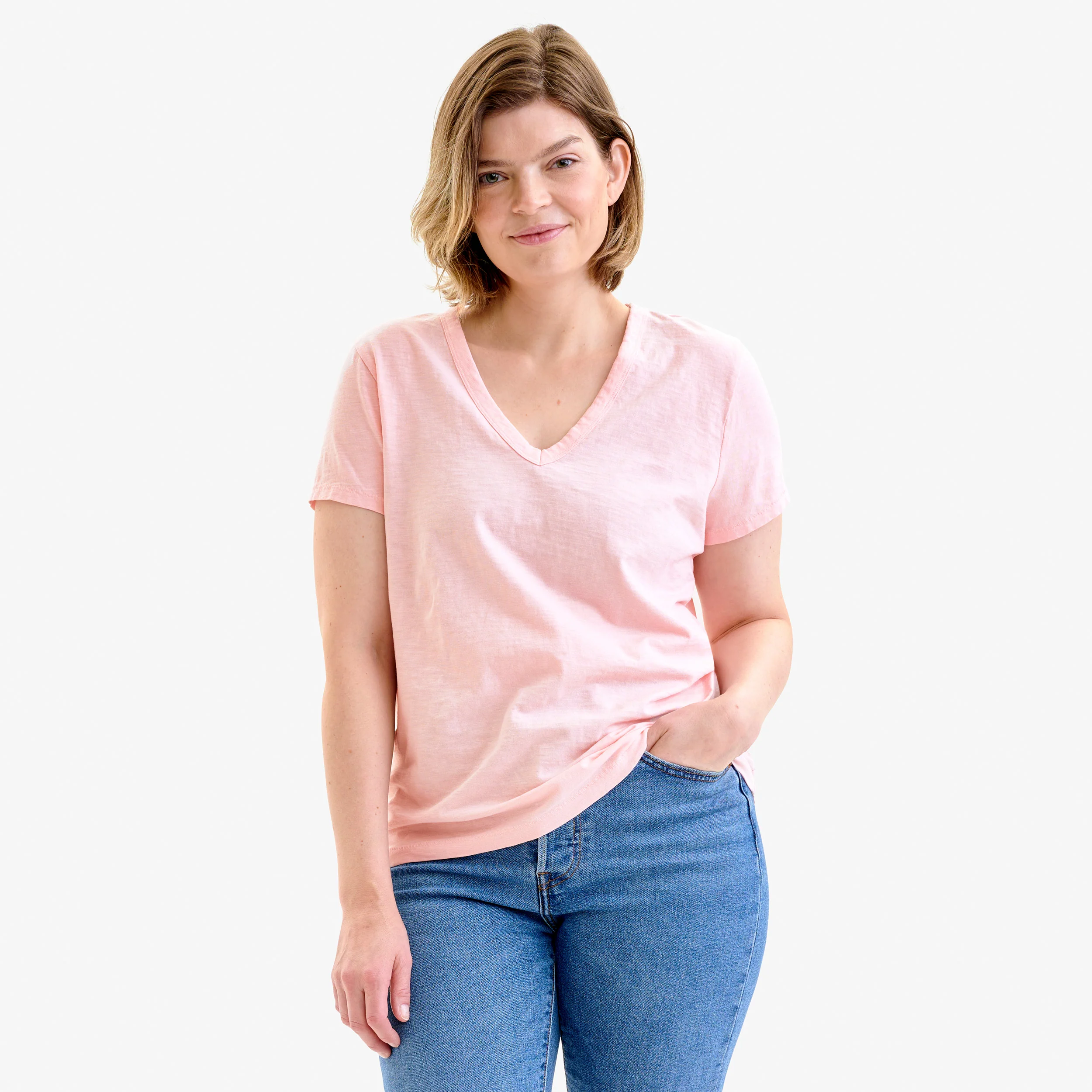 Adult classic slub v-neck tee (women's fit)