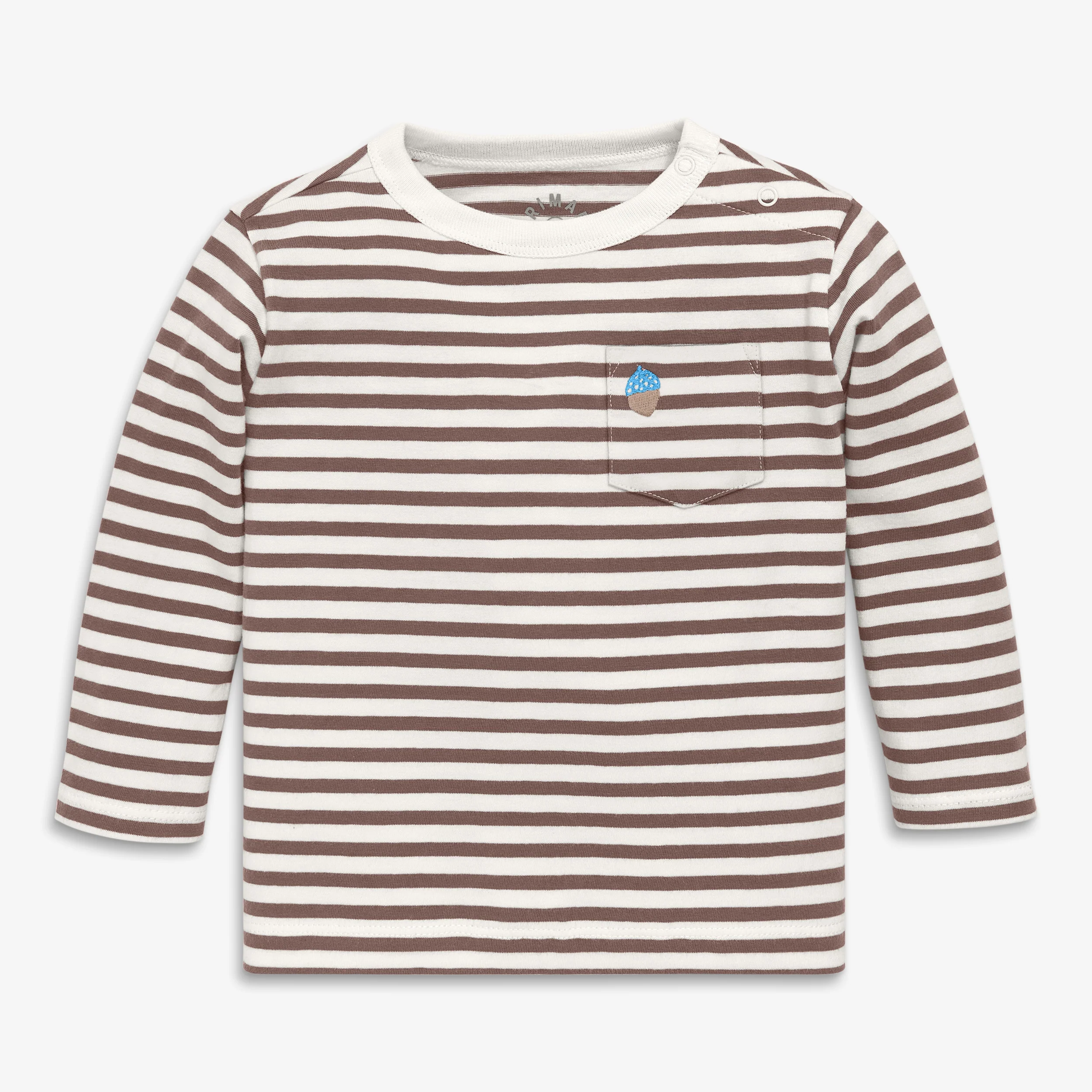 Baby long sleeve embroidered stripe tee