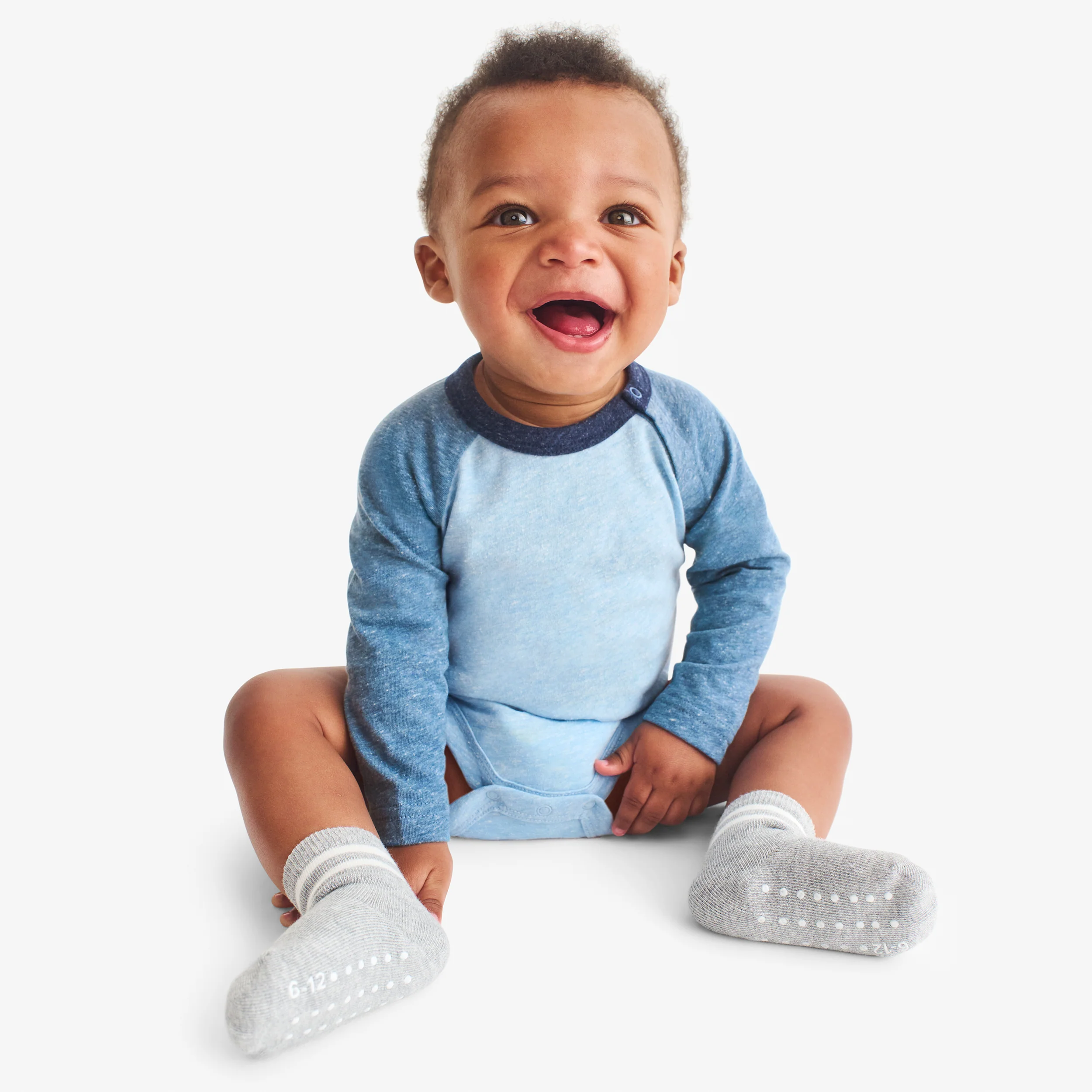 Heathered long sleeve baseball babysuit 1 23611-heathered-long-sleeve-baseball-babysuit-1.webp