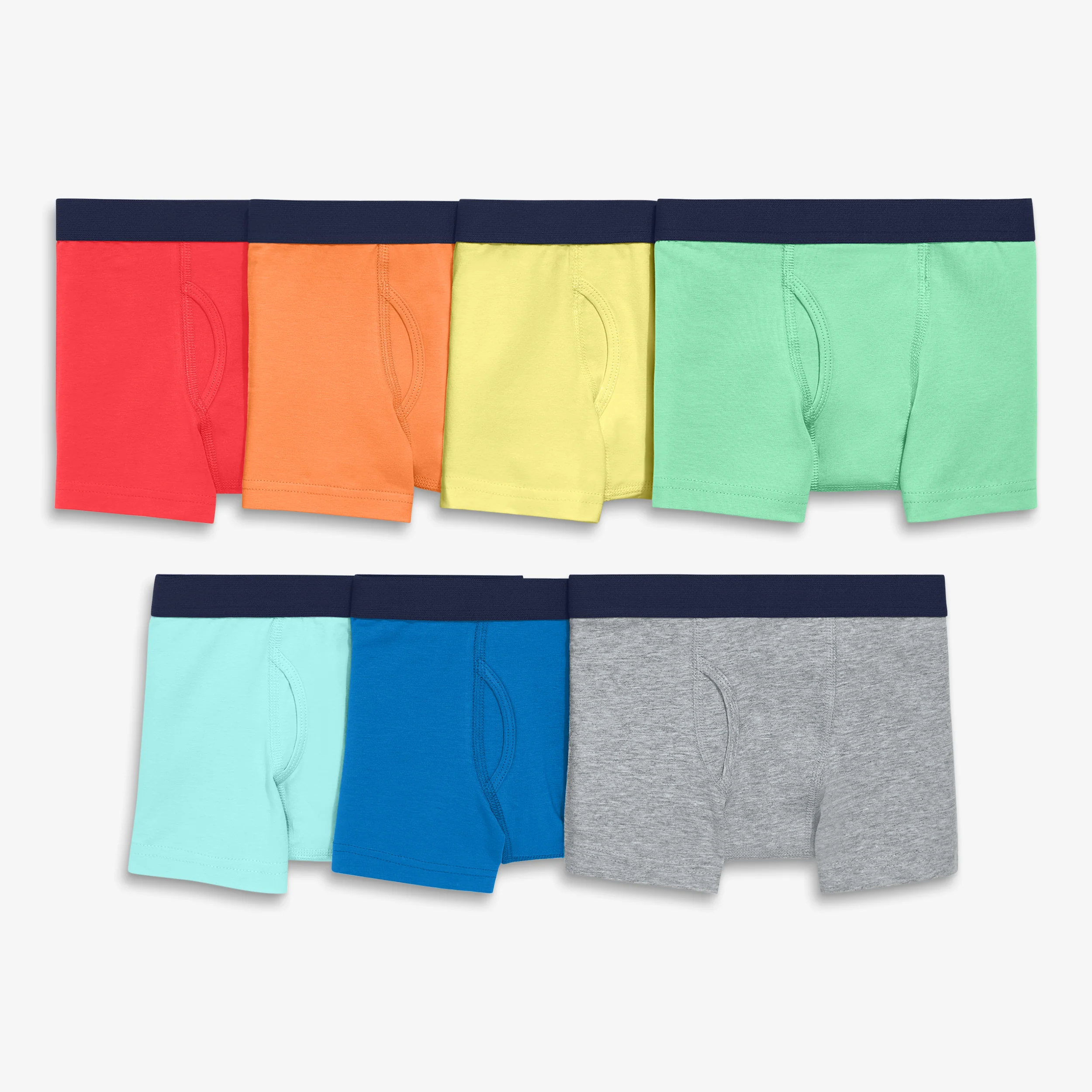 Kids boxer 7-pack in solid rainbow mix