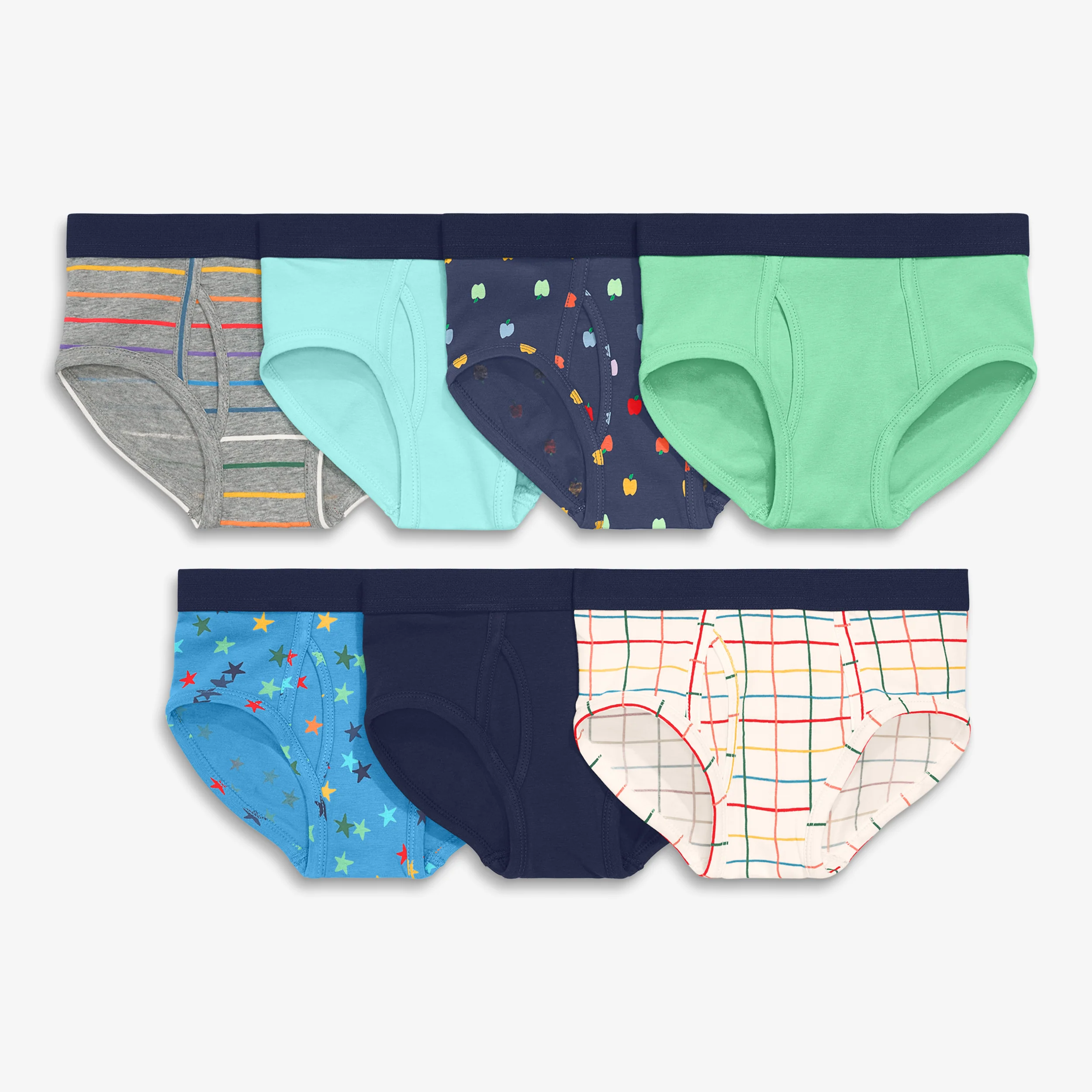 Kids brief 7-pack in rainbow prints