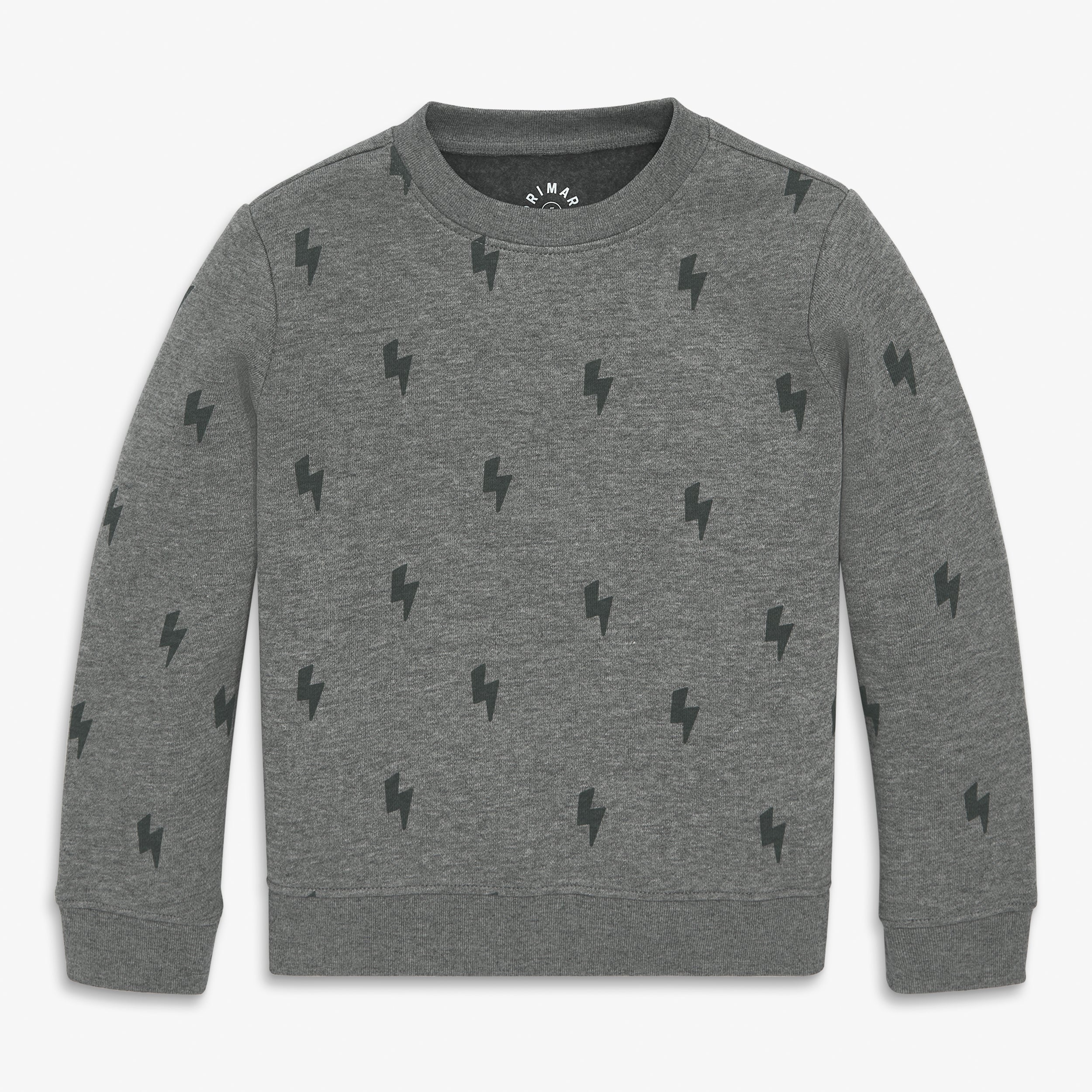 Kids cozy fleece sweatshirt in mini bolts