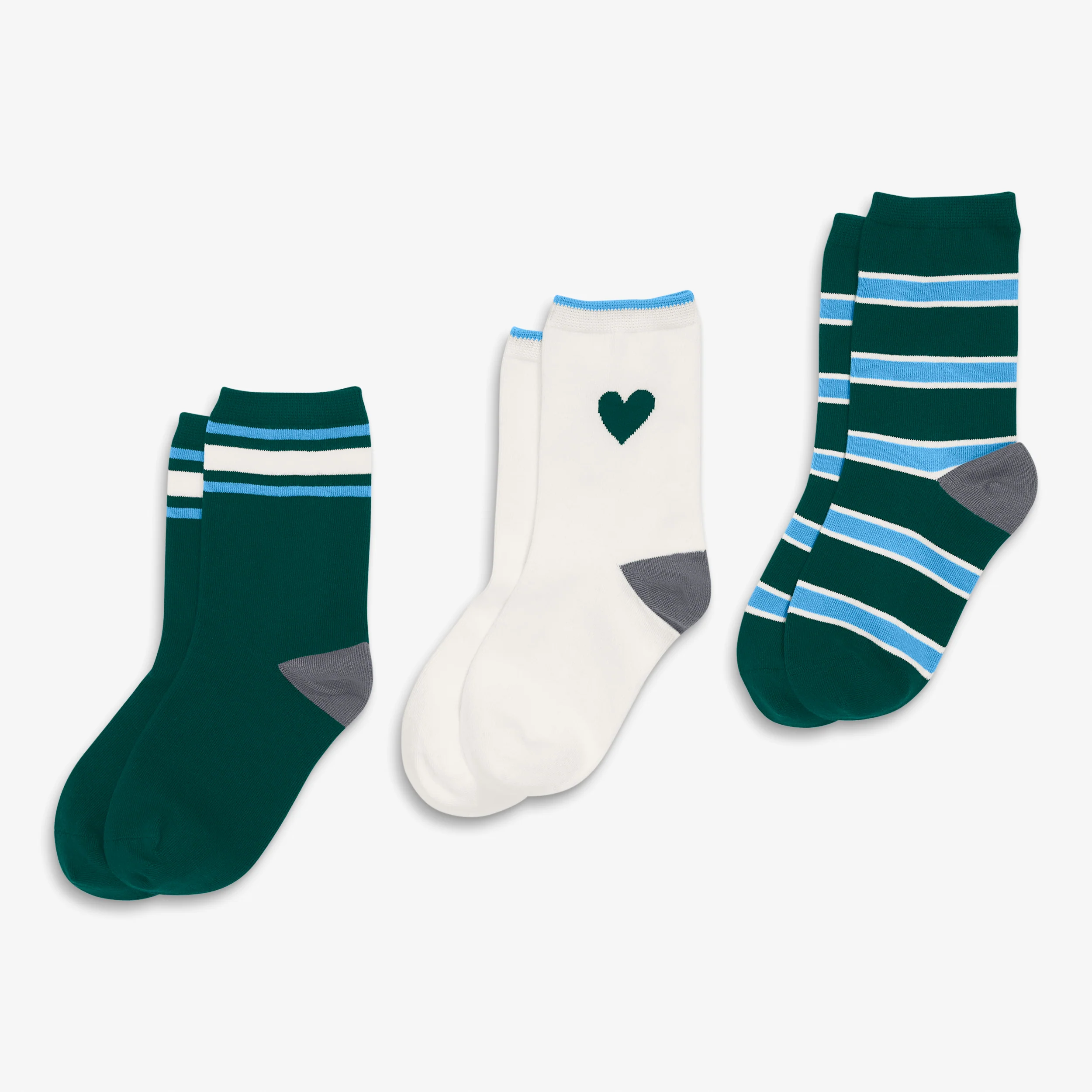 Kids crew sock 3-pack in ivy mix