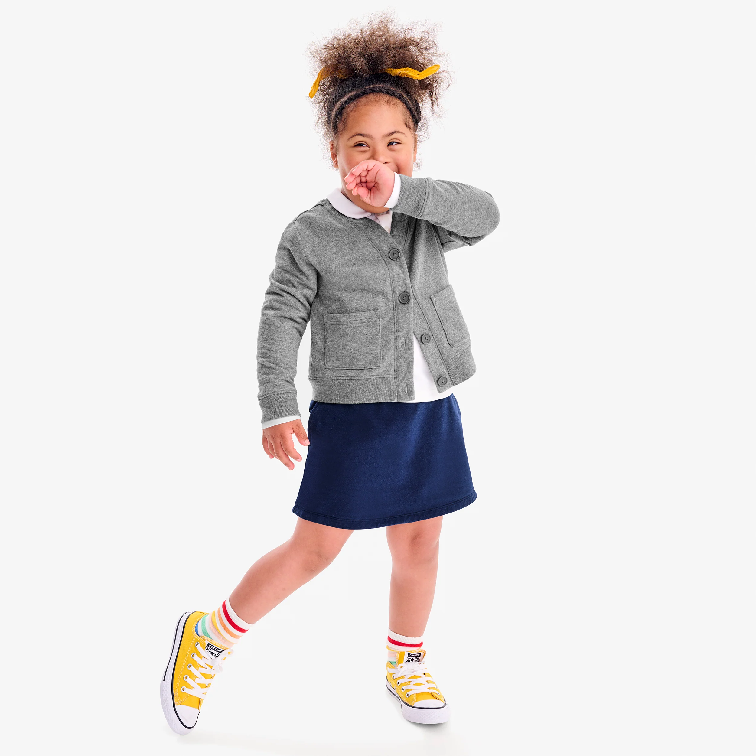 Kids drawstring pocket skort