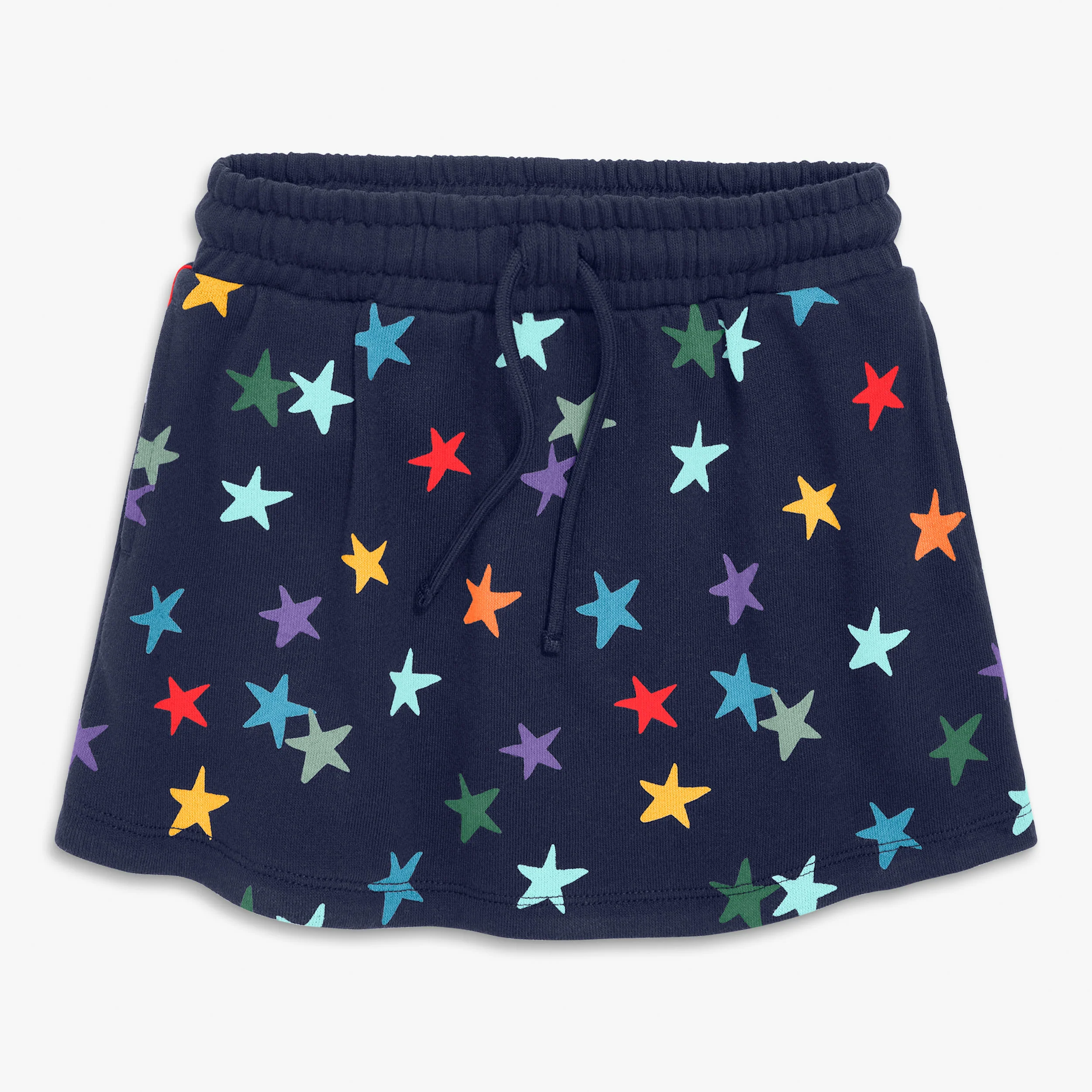 Kids drawstring pocket skort in confetti stars
