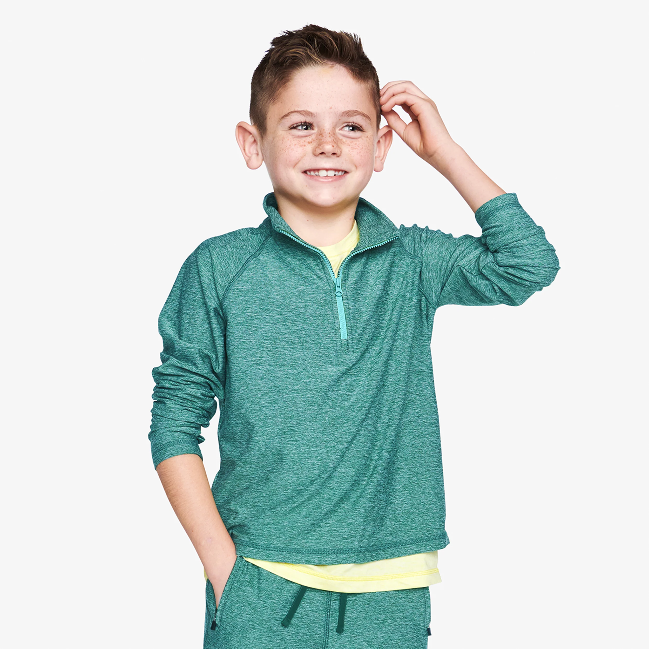 Kids FlexKnit half-zip pullover