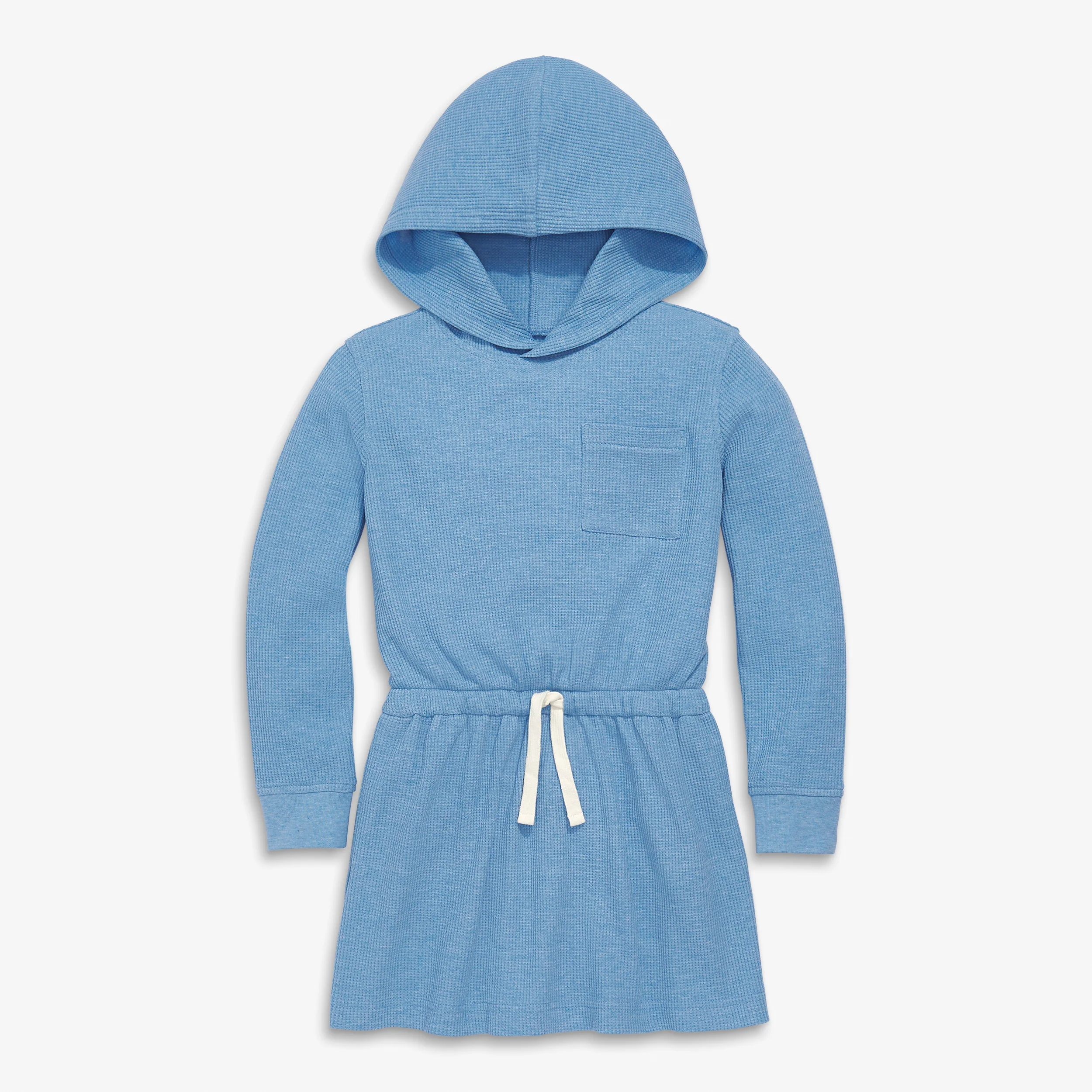 Kids heathered waffle hoodie drawstring dress