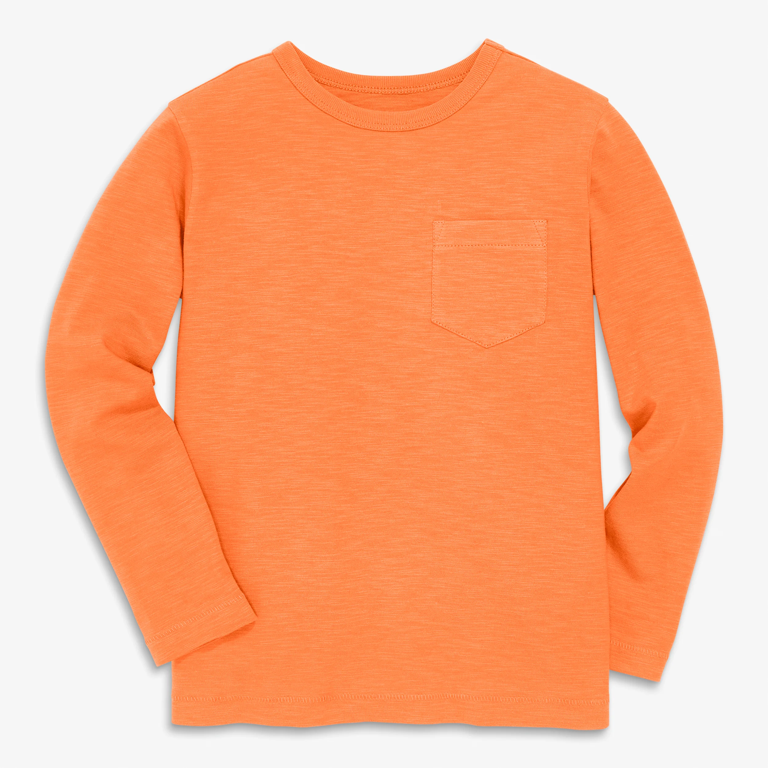 Kids long sleeve slub pocket tee in seasonal colors
