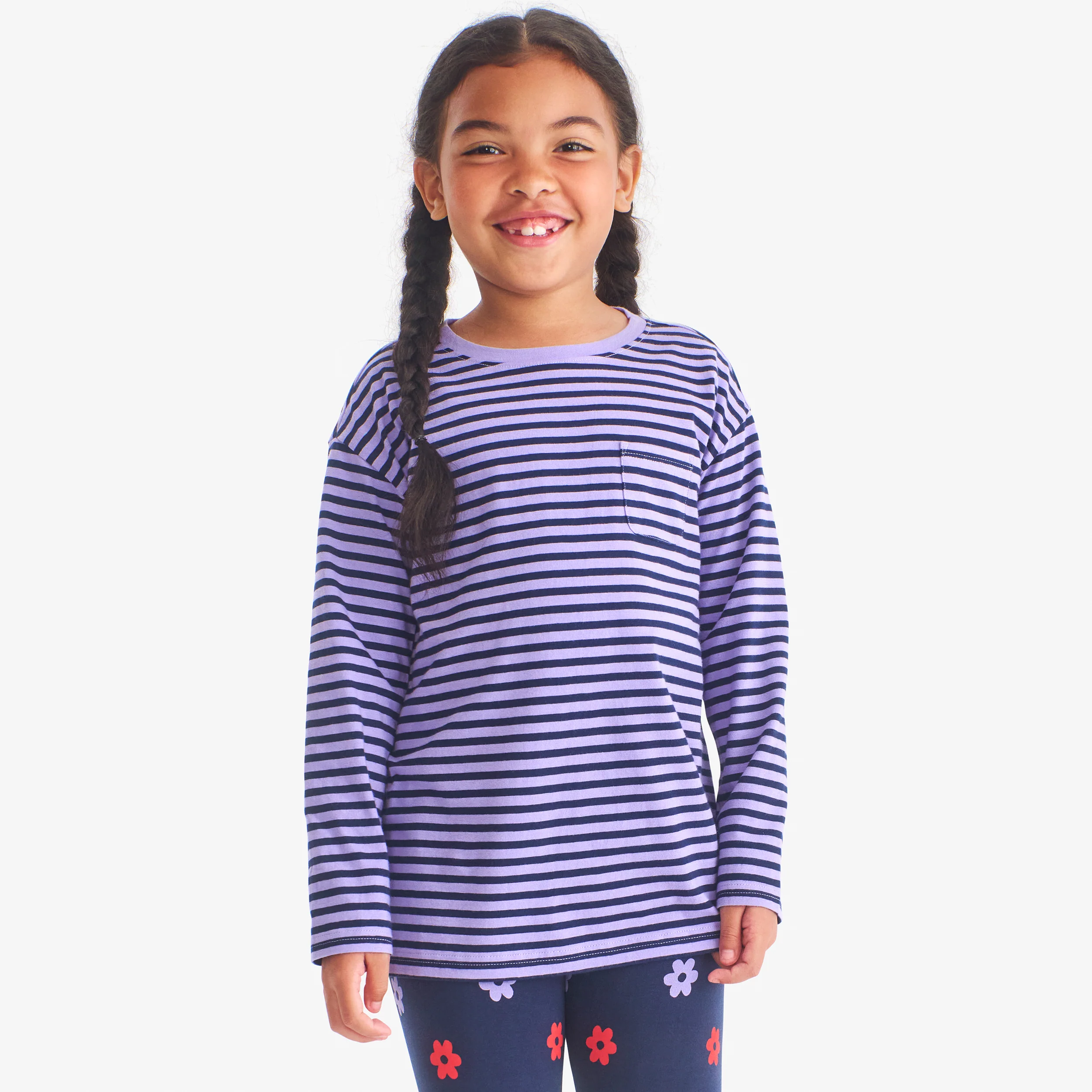 Kids long sleeve stripe legging tee