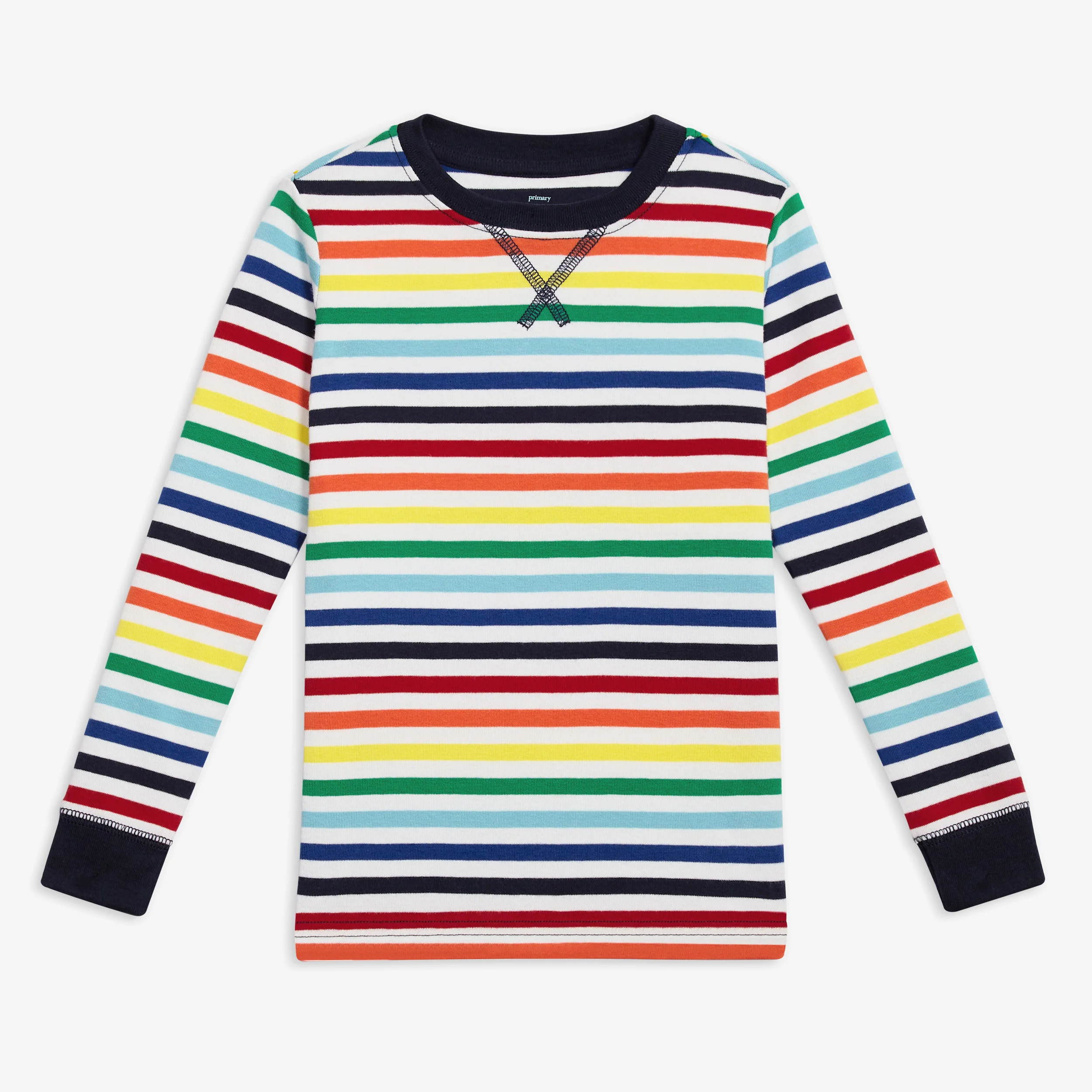 Kids organic pj top in rainbow