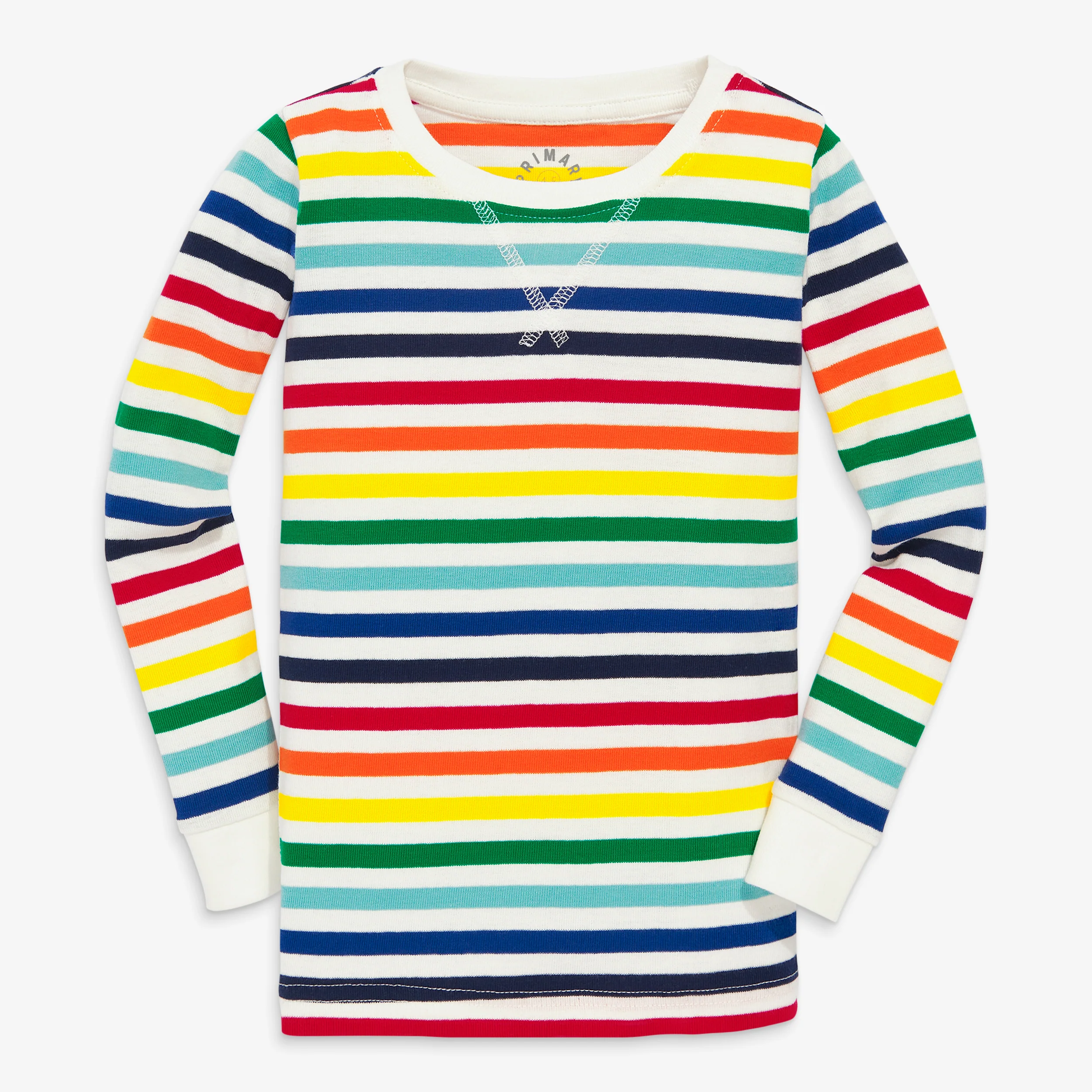 Kids organic pj top in rainbow