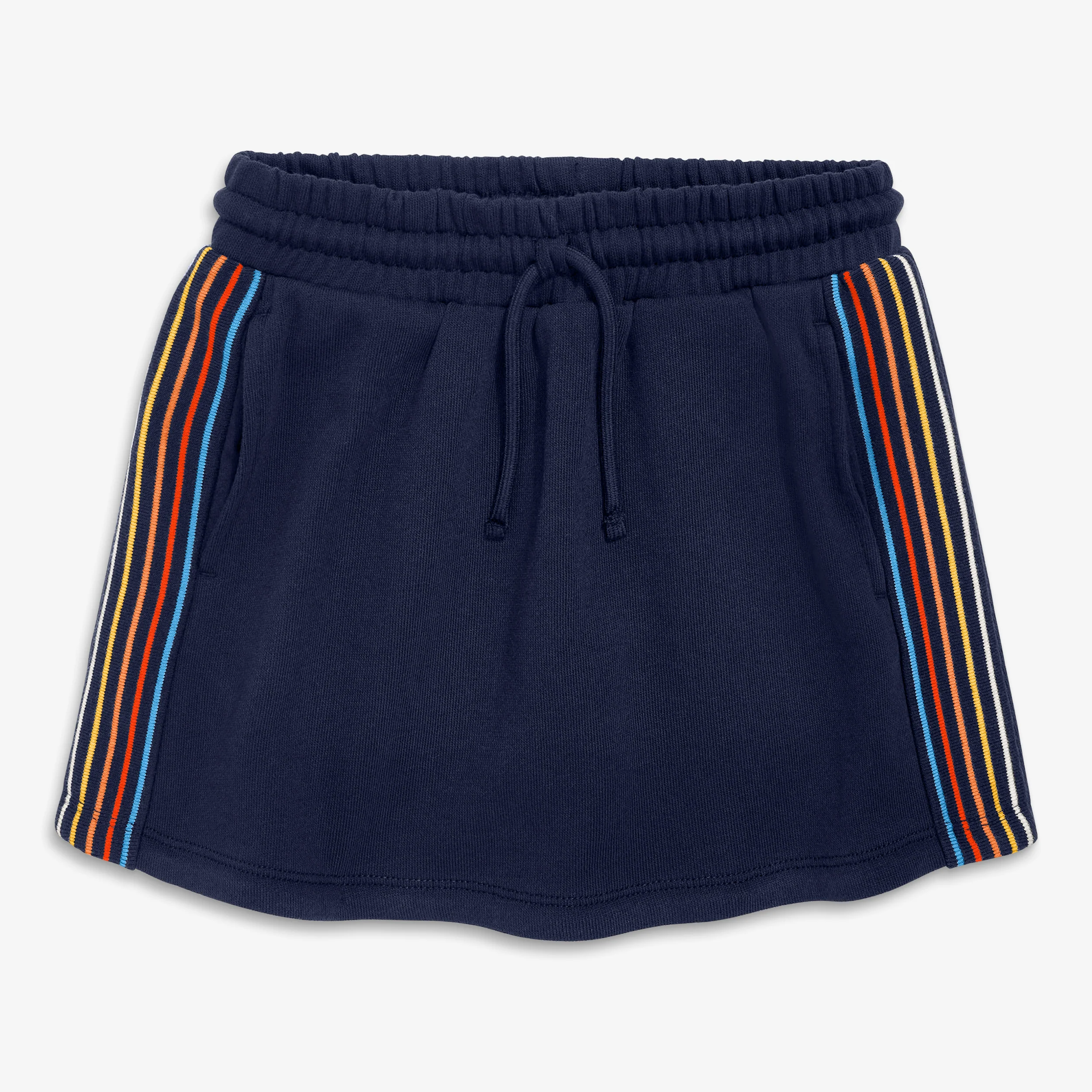 Kids rainbow trim drawstring pocket skort