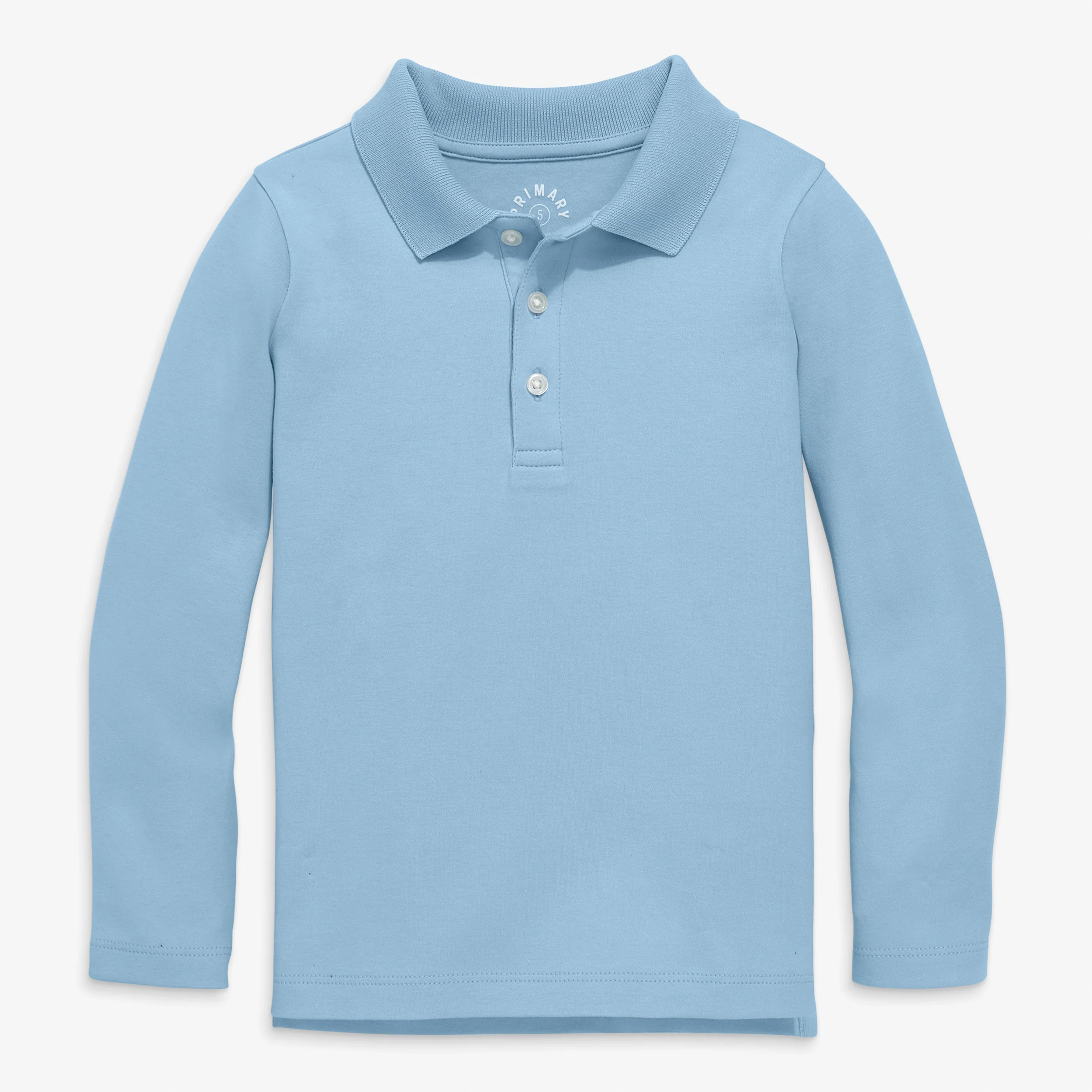Kids slim long sleeve interlock polo