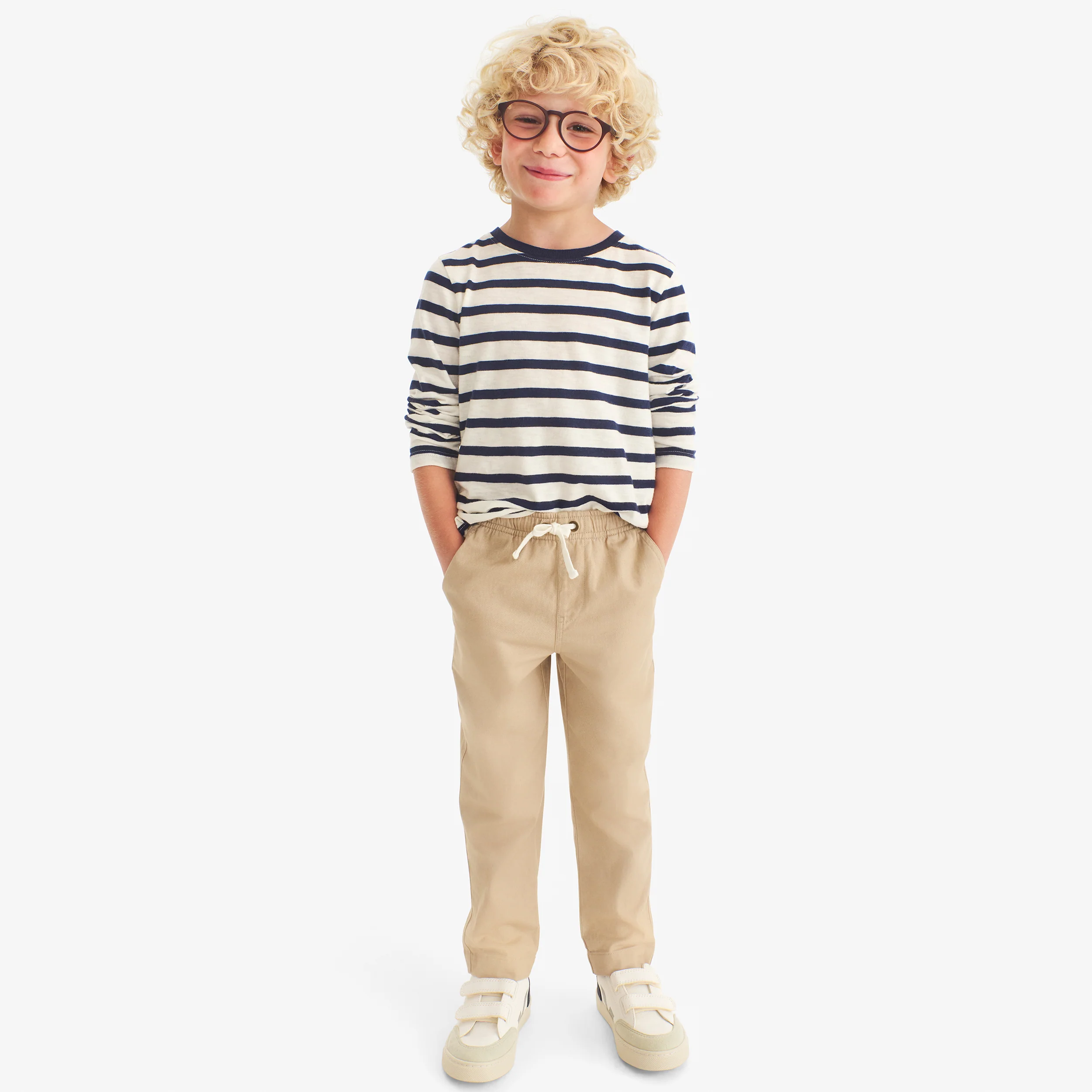 Kids stretch chino drawstring pant