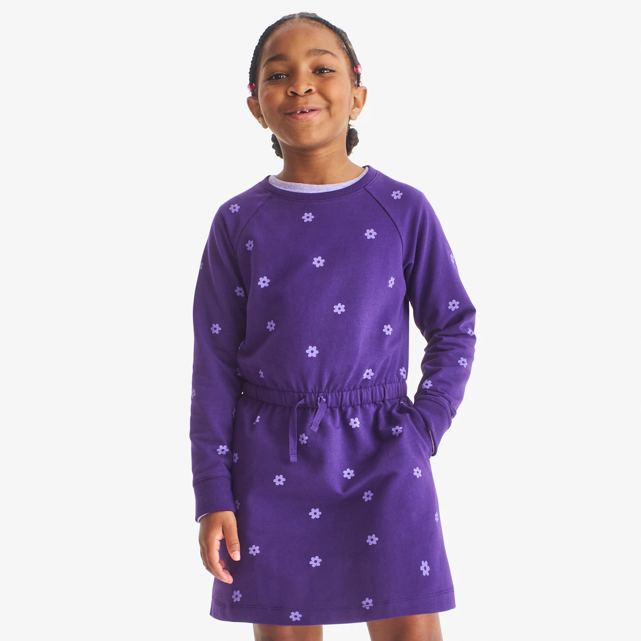 Kids sweatshirt dress in bold blooms