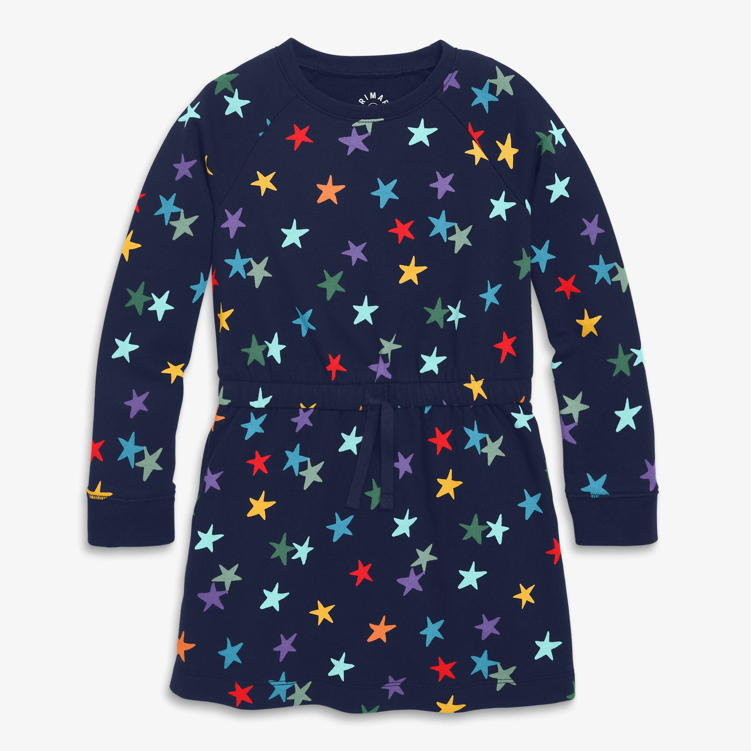 Kids sweatshirt dress in rainbow confetti stars