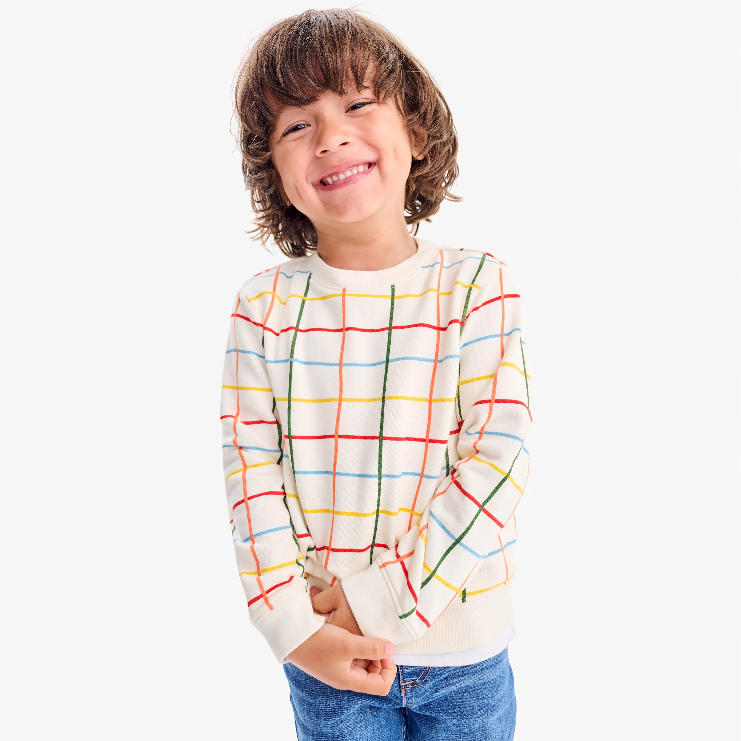 Kids sweatshirt in rainbow grid