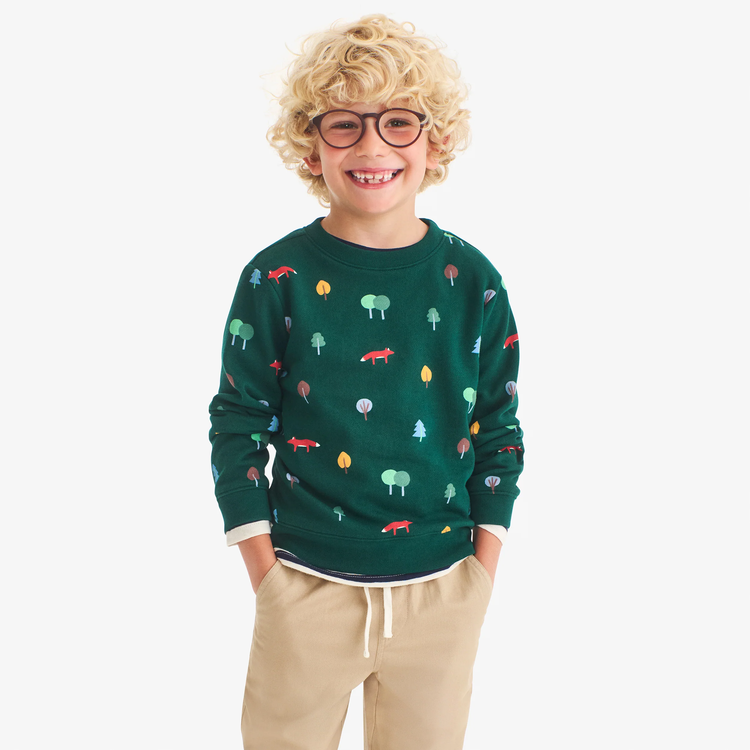 Kids sweatshirt in woodland friends